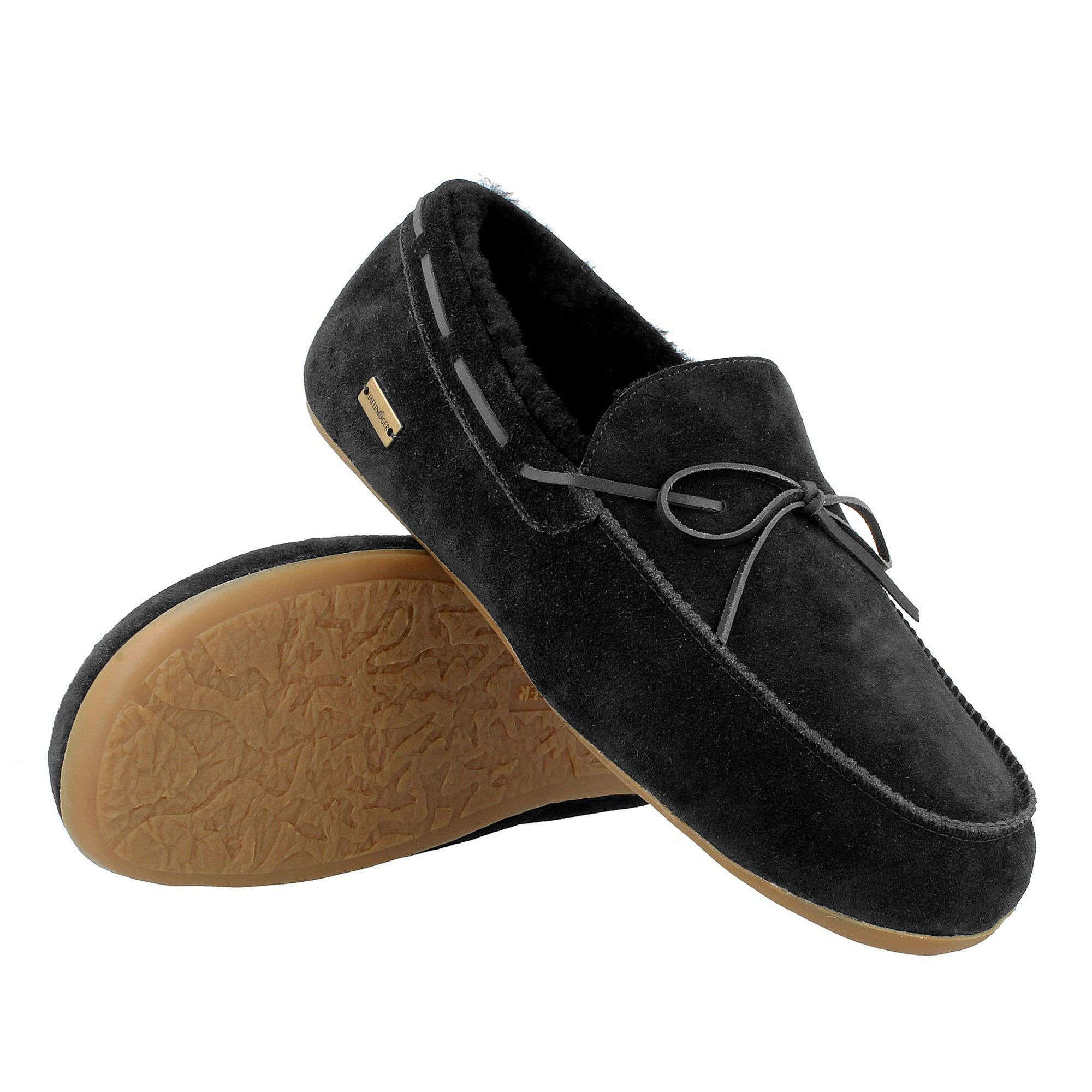 Haflinger Lammfellclog Mokassin Yumah Hausschuh aus Leder unisex Hausschuh