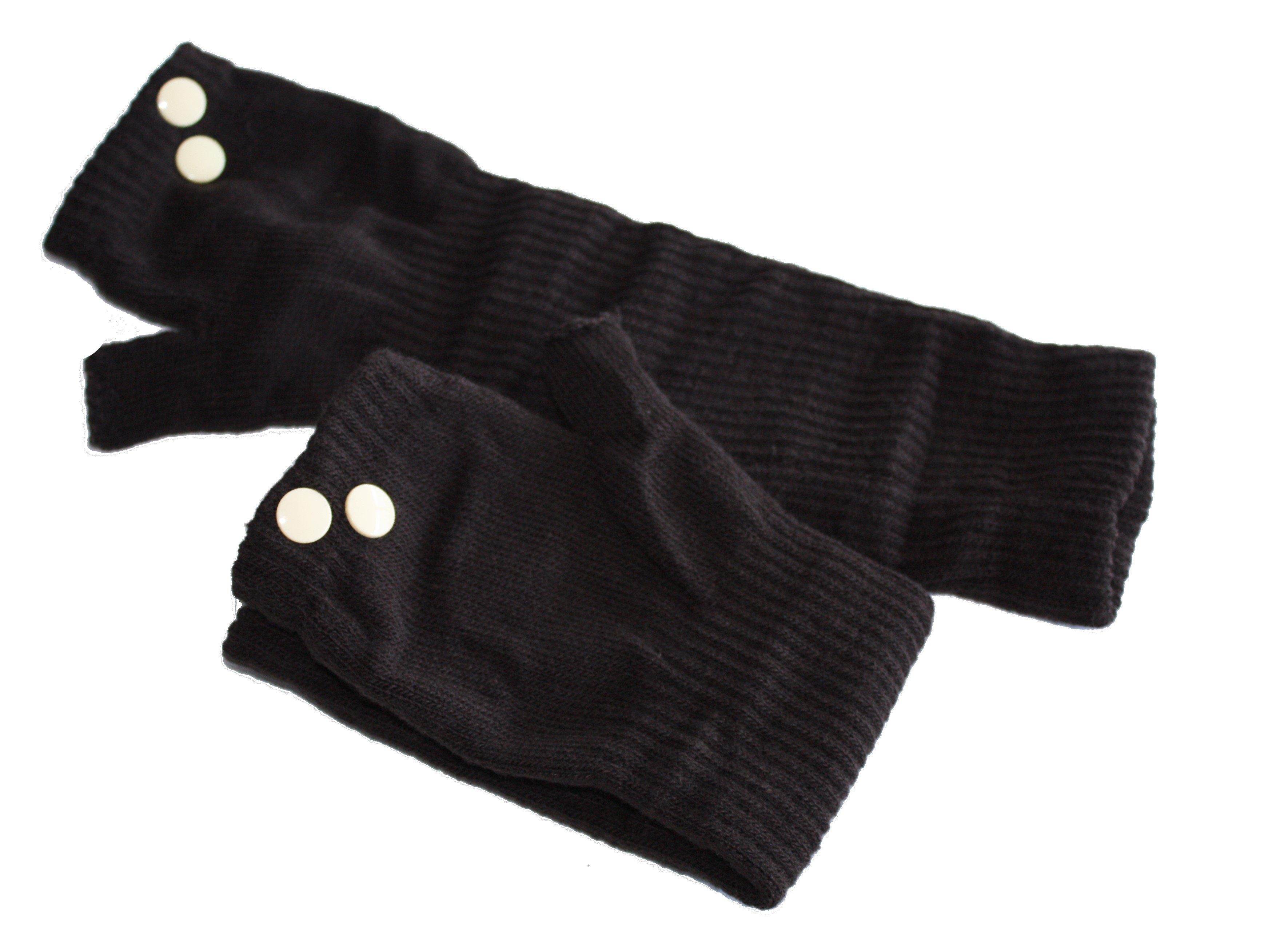 dunkle design Strickhandschuhe Fingerlos Farbwahl mit bunten Nieten Braun Nieten Beige