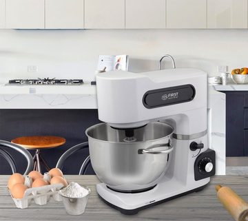 TZS FIRST AUSTRIA Küchenmaschine Professionelle Küchenmaschine, Teigknetmaschine, 1500 W, 6L Behälter, Edelstahlschüssel mit Griff, 6 Geschwindigkeitsstufen