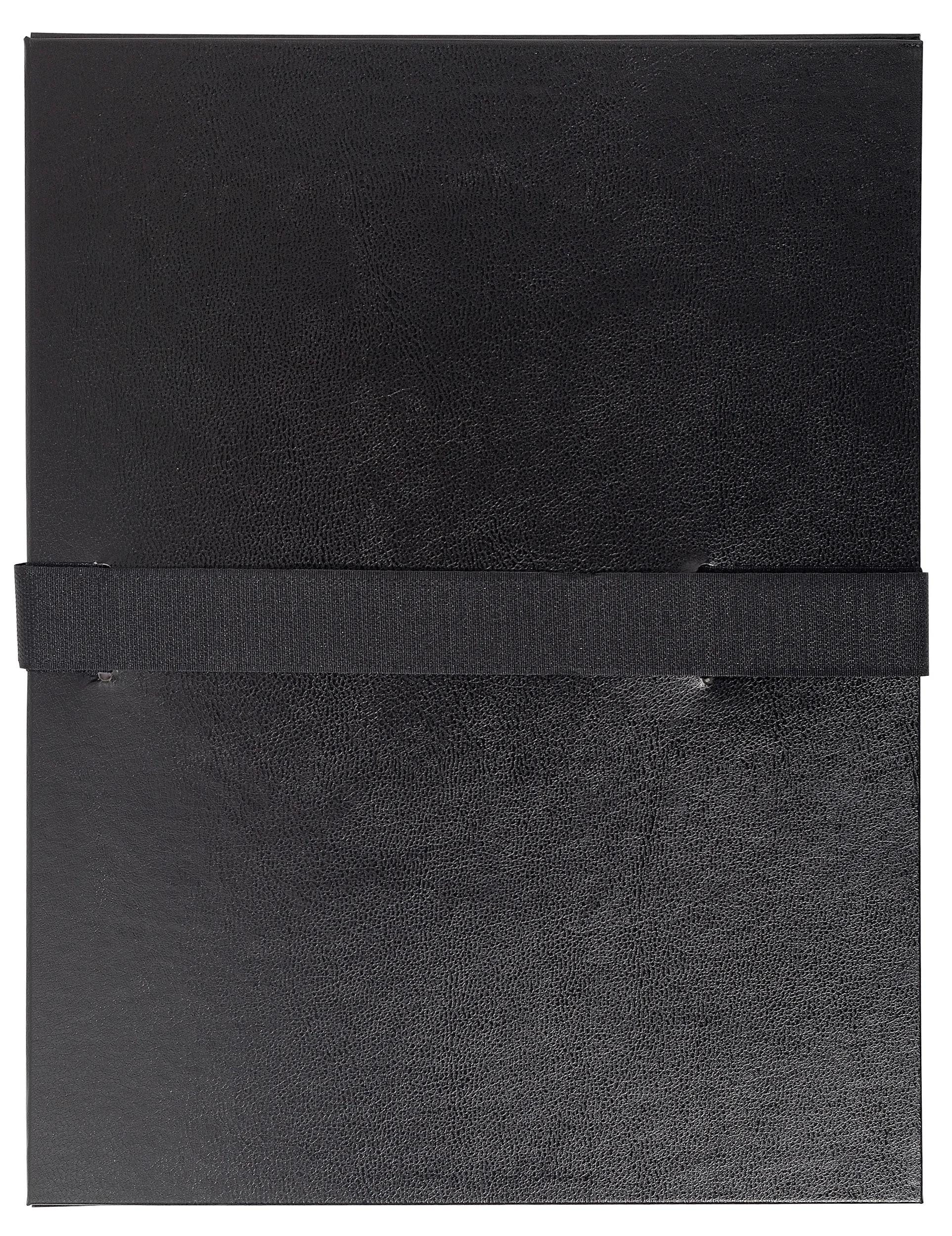 EXACOMPTA Organisationsmappe 10x Mappe mit Gürtel mit Klettverschluss - 24x32cm - Schwarz - 2641E, Mappen mit dehnbaren Rücken Ohne Klappen