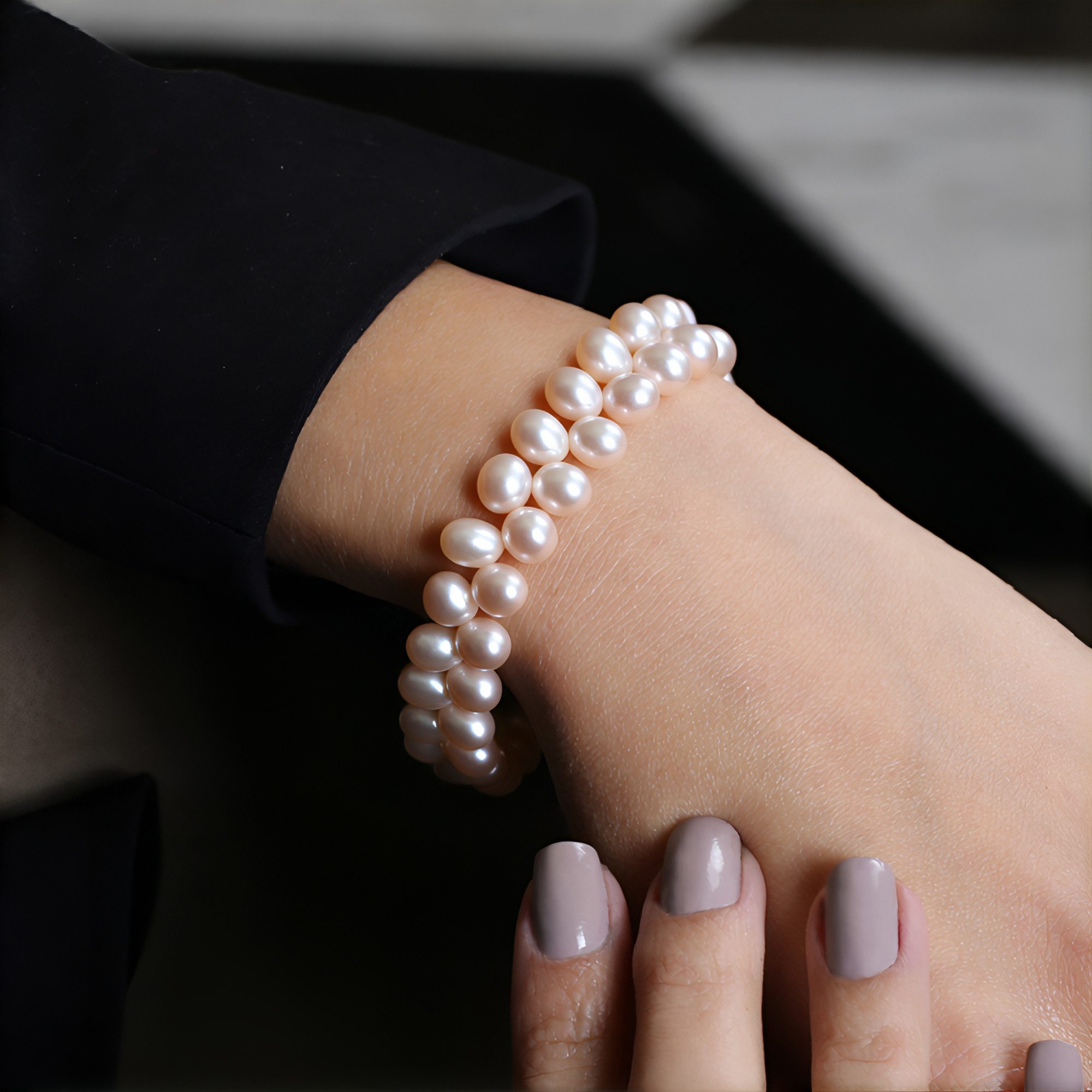 Cavill Perlenarmband Orange Perle Sterling Silber Armband (1-tlg)