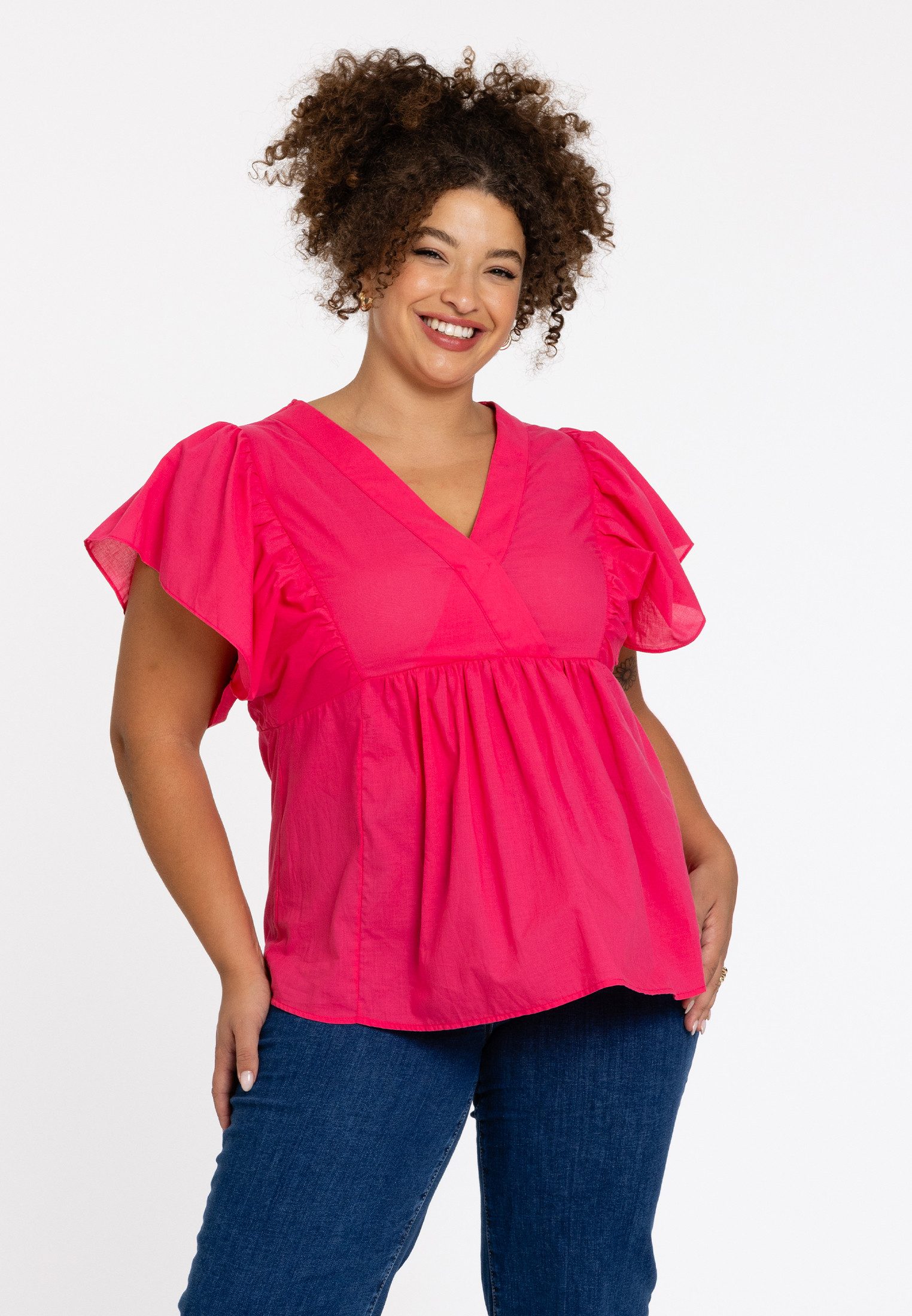 YOEK Tunika Damen Tunika mit V-Ausschnitt