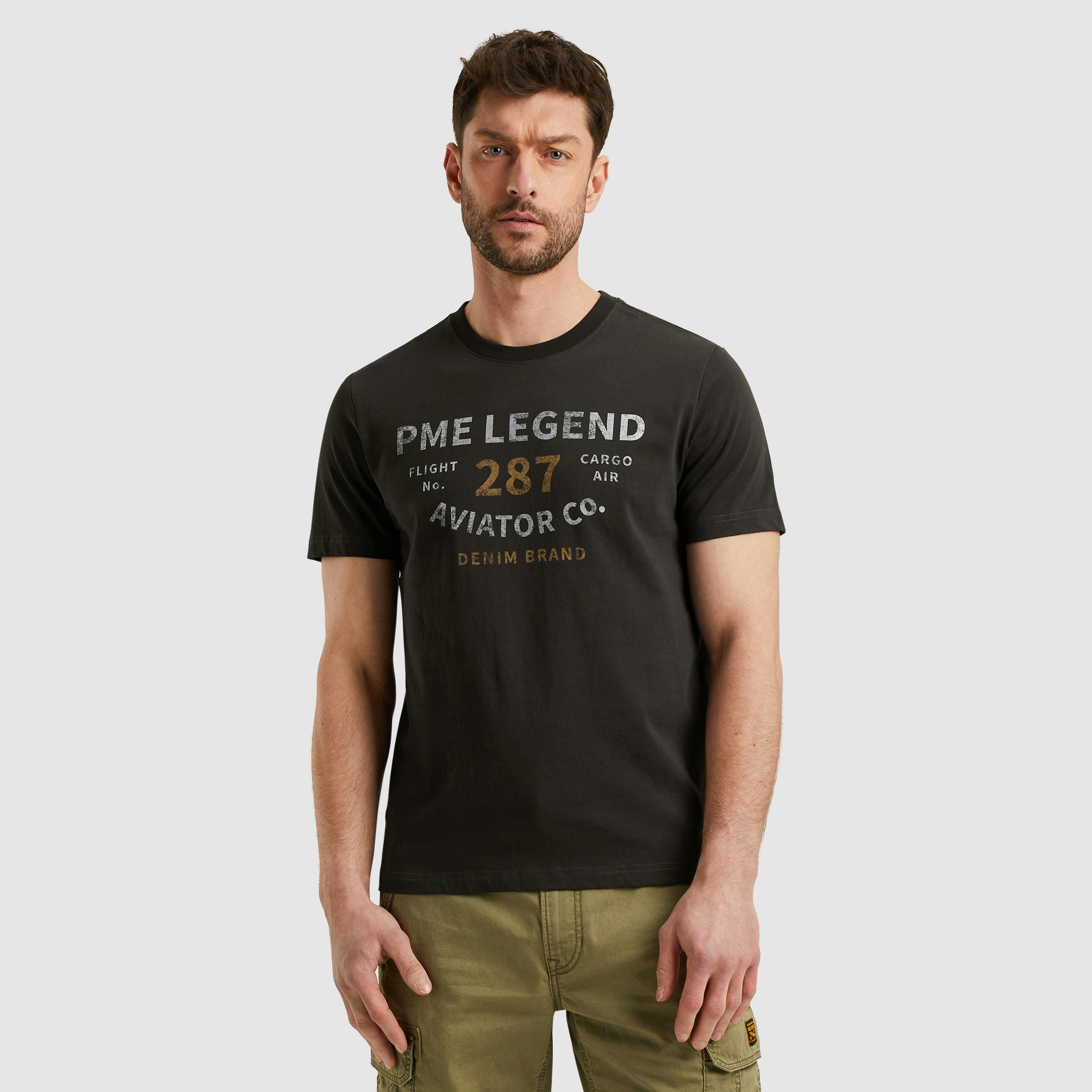 PME LEGEND T-Shirt Short sleeve r-neck open end jersey mit Logo-Print günstig online kaufen