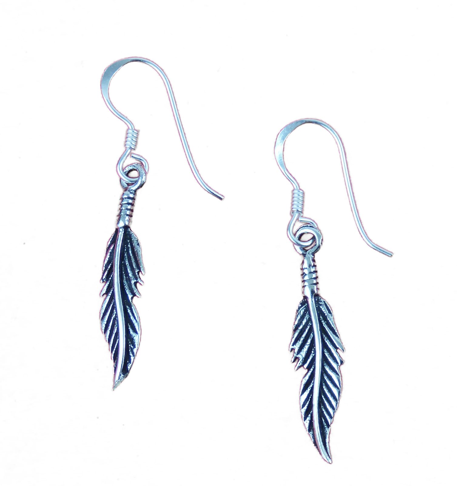 Westernlifestyle Paar Ohrhänger Feder aus 925er Sterling Silber Ohrringe Westernschmuck