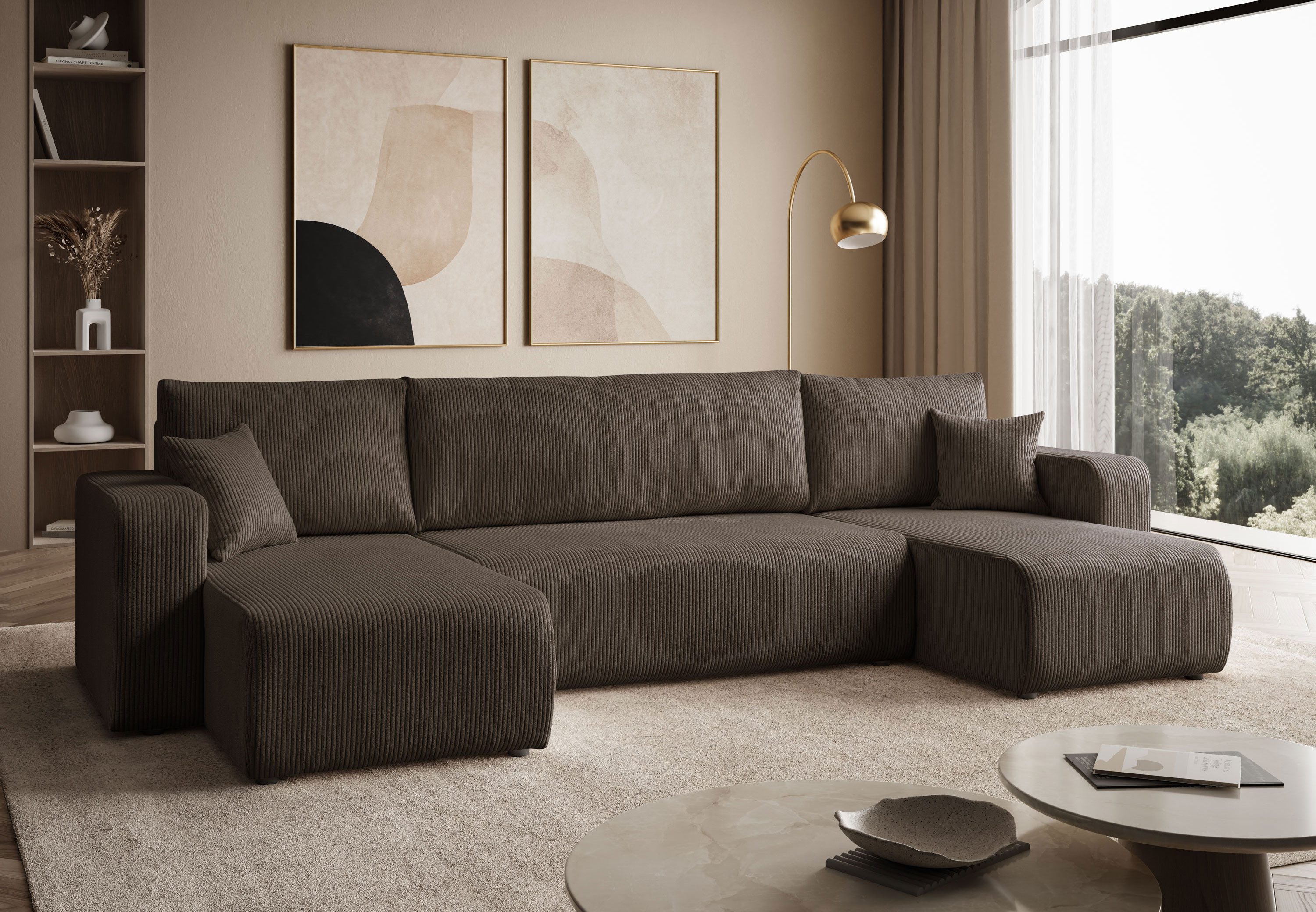 Lookway Big-Sofa PRESTIGE U-Form Couch, mit Bettfunktion und Bettkasten