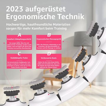 keystar Hula-Hoop-Reifen mit intelligentem Digitalzähler und 18 abnehmbaren Teilen, (75cm bis 125cm Taillenumfang, Massagenoppen für entspannendes Hula Hoop Erlebnis, 18-tlg., Perfekt für effektiven Gewichtsverlust und Spaß beim Training)