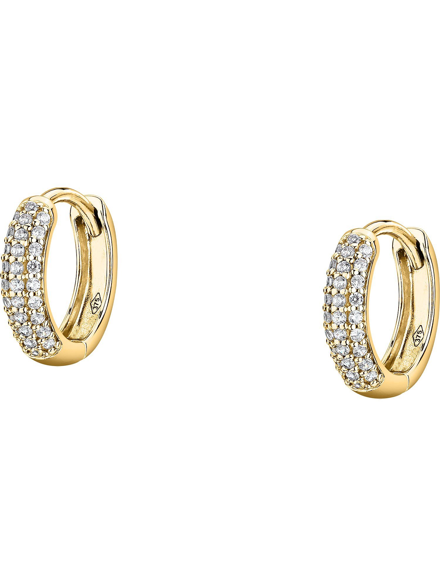 FAVS Paar Creolen FAVS Damen-Creolen 375er Gelbgold Zirkonia (Paar)