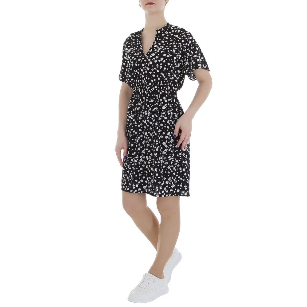Ital-Design Sommerkleid Damen Freizeit (85987195) Print Minikleid in Schwar günstig online kaufen