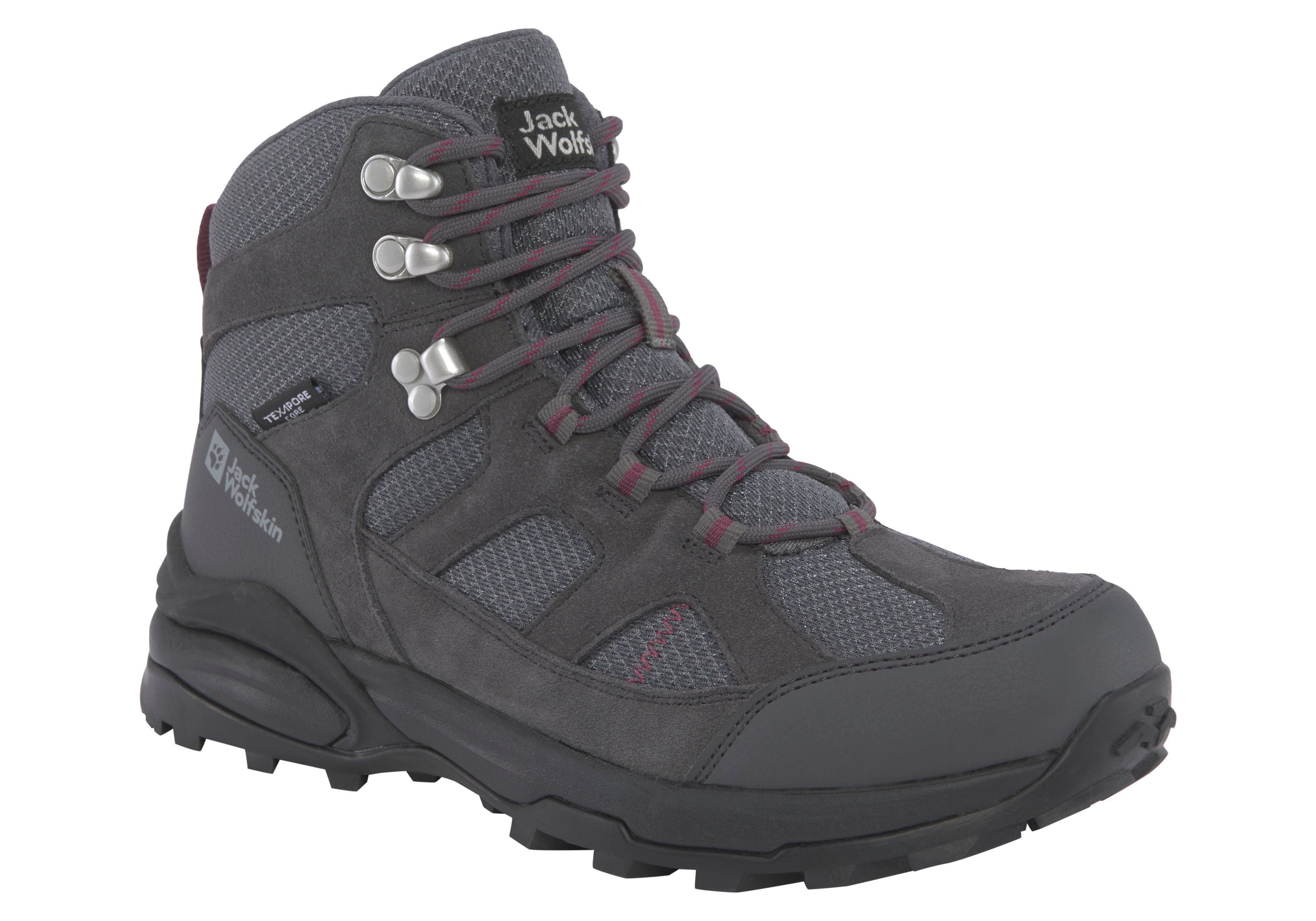 Jack Wolfskin TRAIL Wanderschuh TEXAPORE HIKER MID wasserdicht anthra-lila