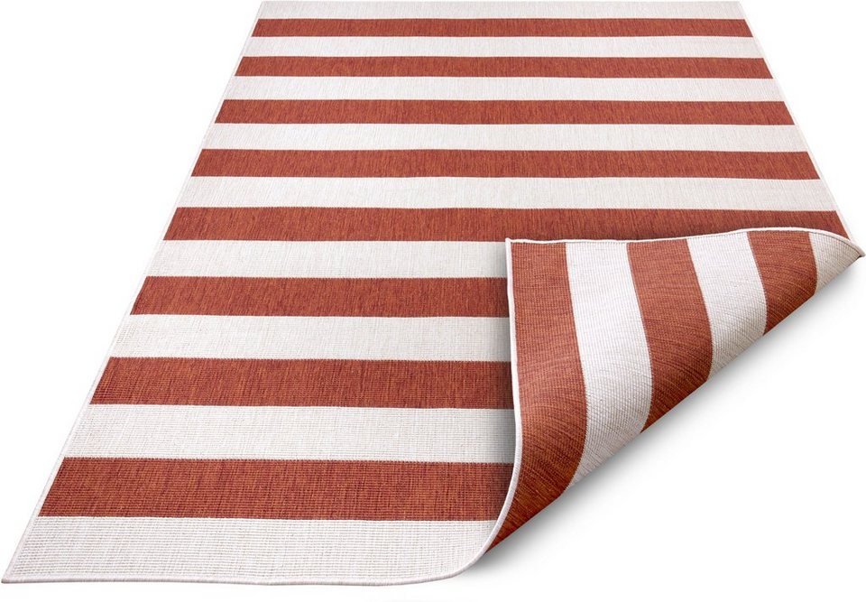 Teppich Alan, andas, rechteckig, Höhe: 5 mm, Wendeteppich, Streifen,  Scandi, wetterfest, In- und Outdoor geeignet