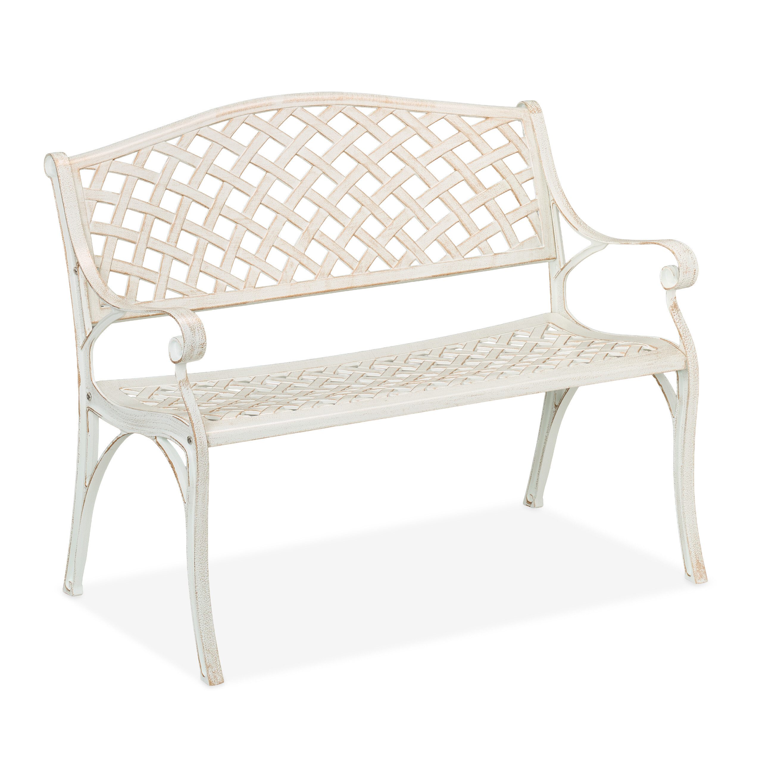 relaxdays Gartenbank antik weiß günstig online kaufen