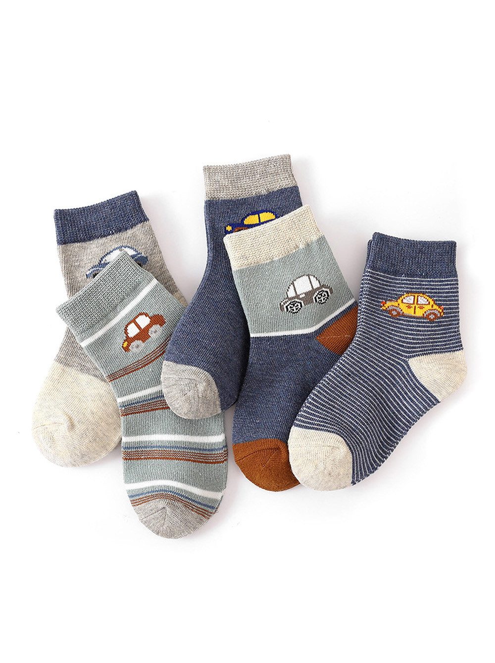 axy Langsocken axy Kinder Носки 5 Paar Multipack Jungen Mädchen Kindersocken (5er Pack) Geschenke Bunte Weich Kindersocken Autos Dinos