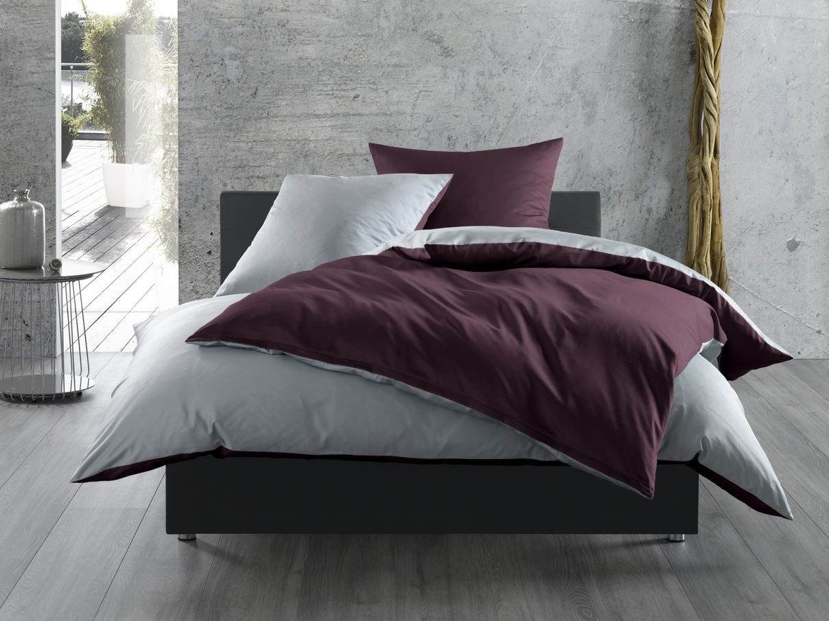 BETTWAESCHE-MIT-STIL Bettwäsche Mako Satin Wendebettwäsche, Mako-Satin, 3 teilig