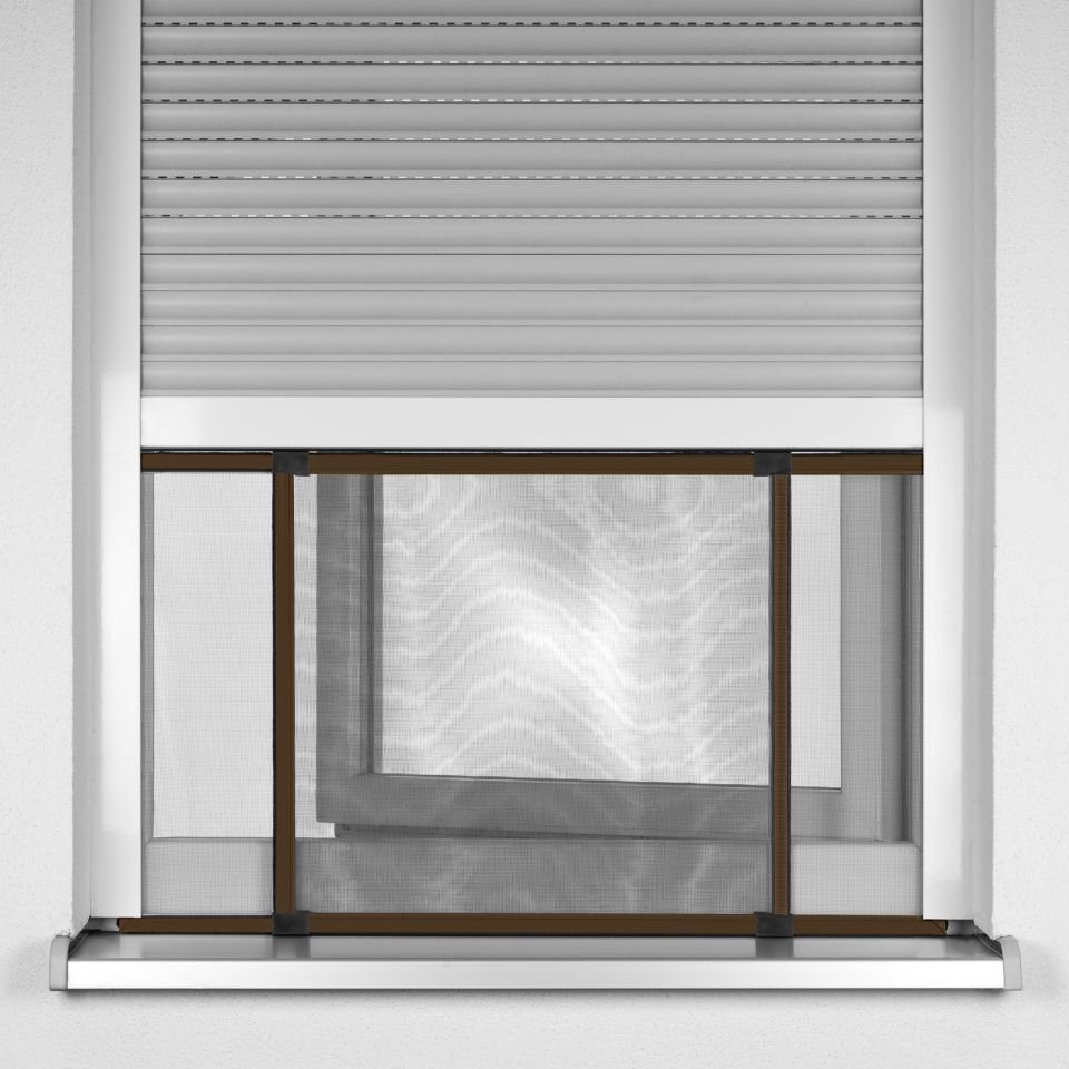 Alu Fenster Insektenschutz-Fensterrahmen Rahmen Fliegengitter Mückenschutz Schiebe Insektenschutz braun ventanara