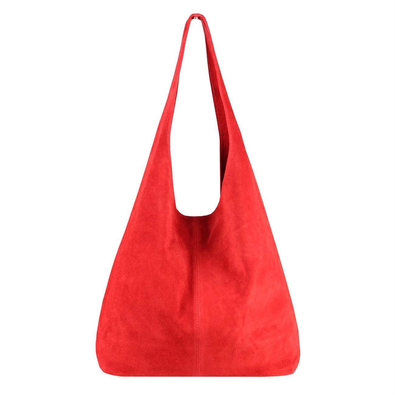 ITALYSHOP24 Schultertasche Made in Italy Damen Leder Wildleder Tasche Umhän günstig online kaufen