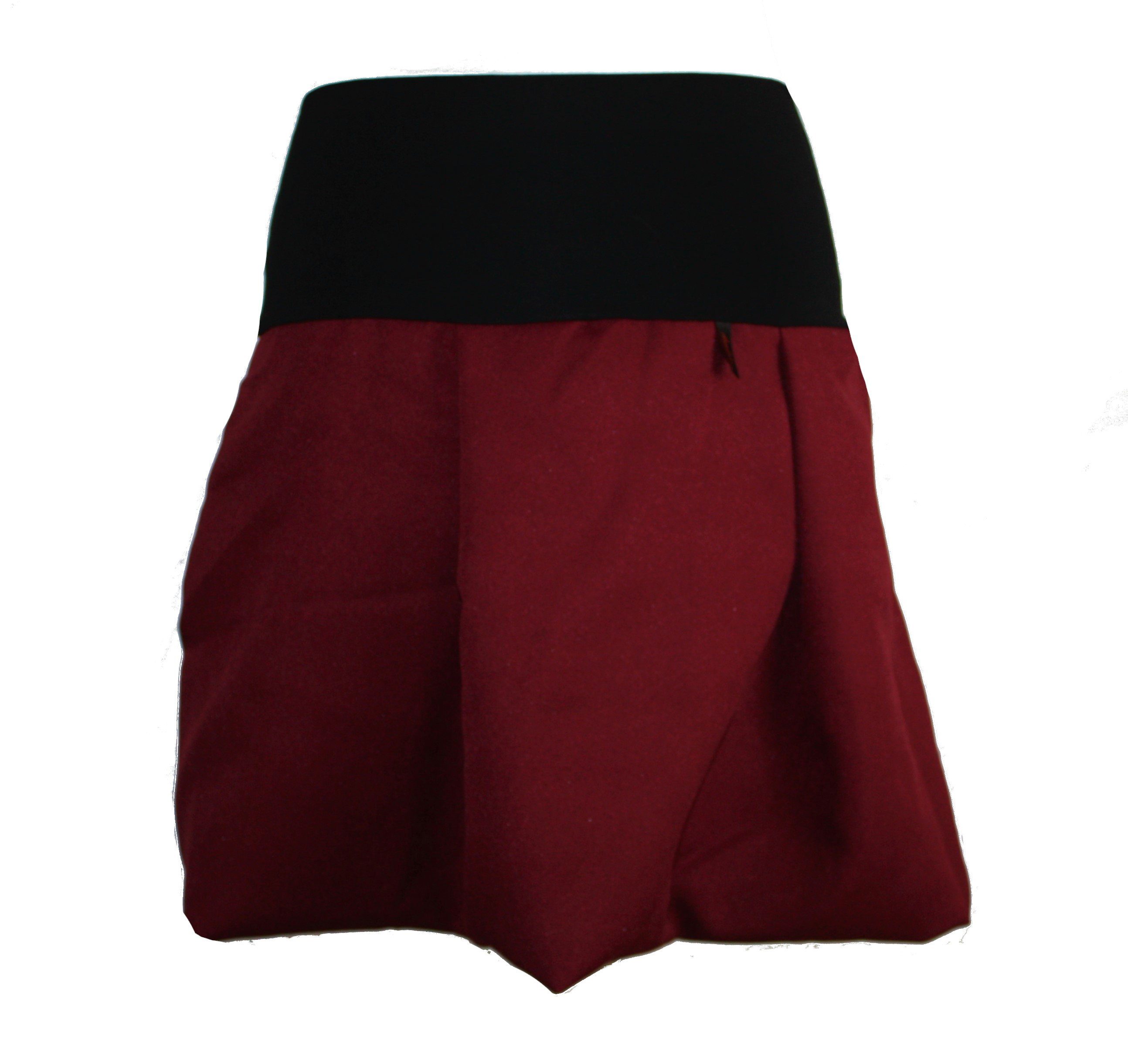 dunkle design Minirock Ballonrock 45cm Weinrot Schwarz Jerseybund