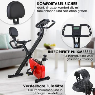 TLGREEN Heimtrainer Klappbar, Leise, 8-stufig verstellbarer Magnetwiderstand, verstellbarer Sitz, mit Rückenlehne, doppelte Armlehnen