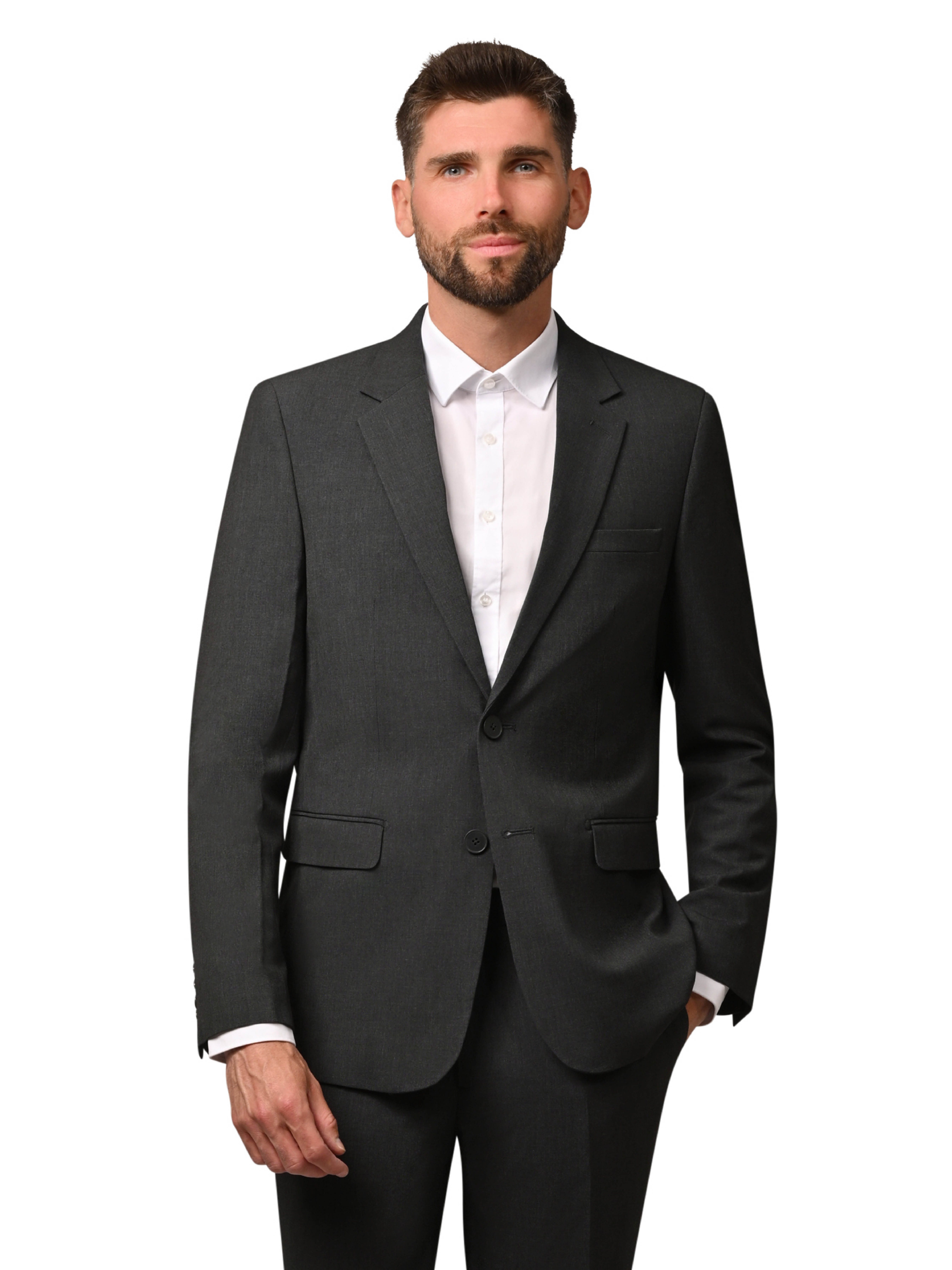 Hirschthal Anzugsakko Herren 2-Knopf Business Sakko Regular-Fit in klassischem Design, mit Kleidersack