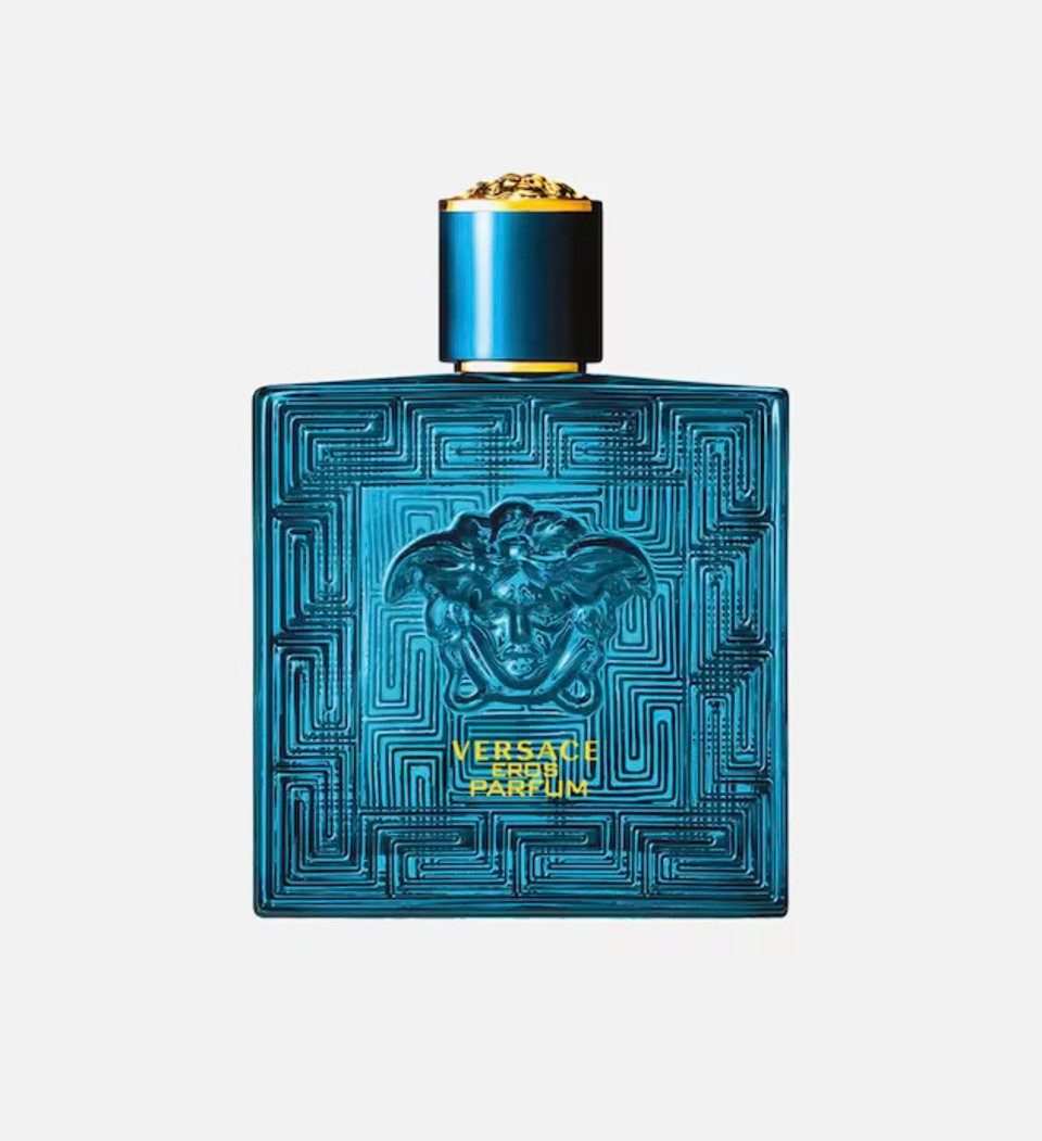 Versace Extrait Parfum Eros Herrenduft 100ml, Türkiser Flakon, frisch-süß, kraftvolle maskuline Signatur