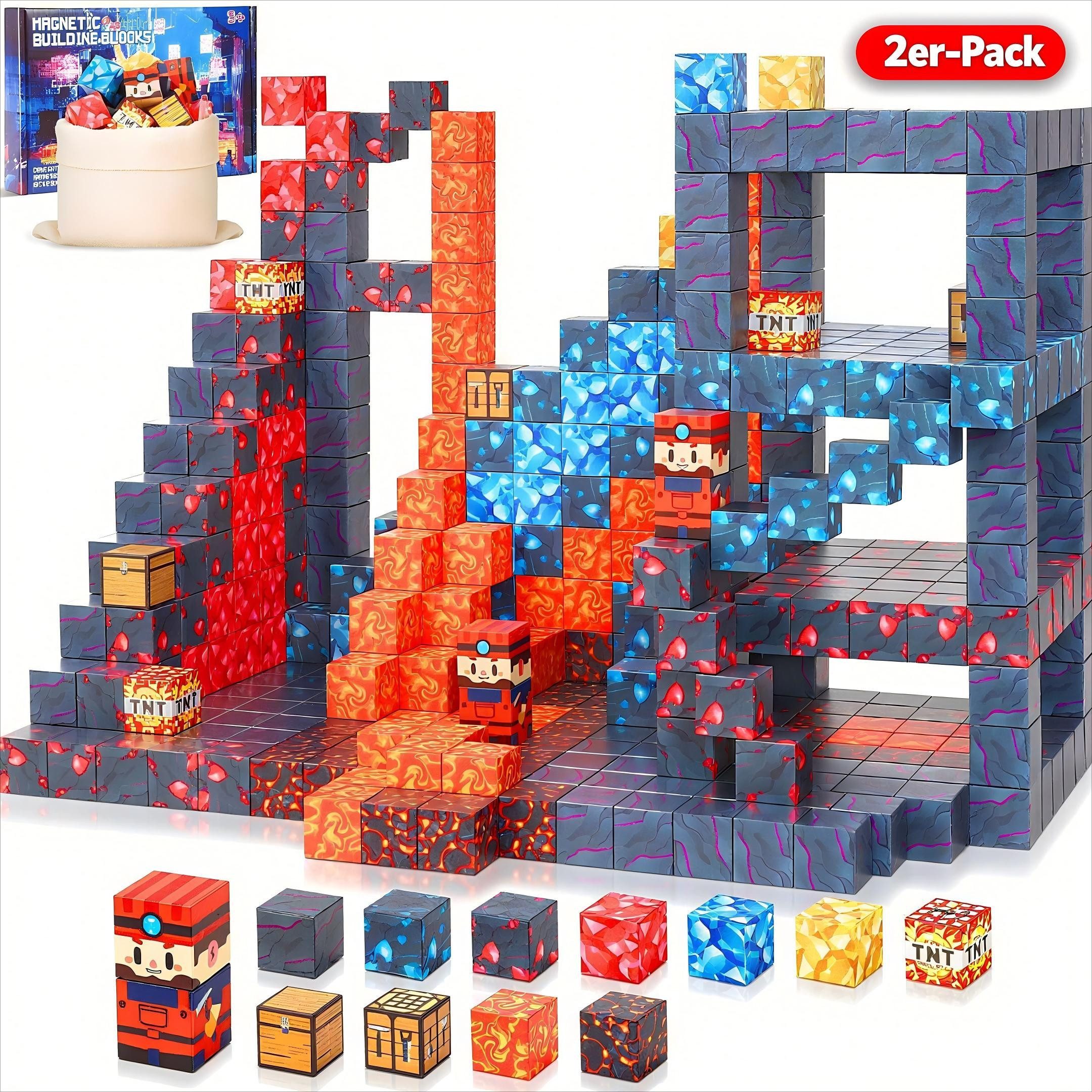 POPOLIC 54-teiliges Konstruktionsspielzeug, Baue ein Magnetwelt-Set Magnets günstig online kaufen