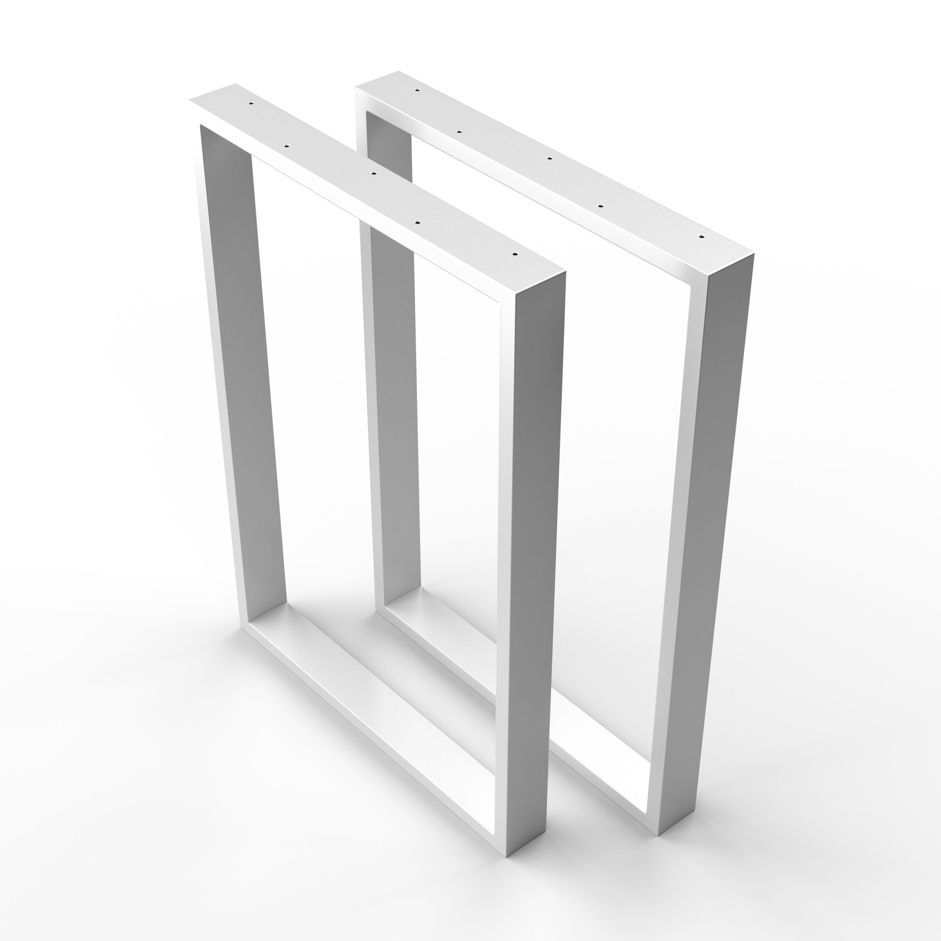 sossai® Tischgestell Stahl Tischkufen 50-70cm (2-St) x Weiß in 72cm