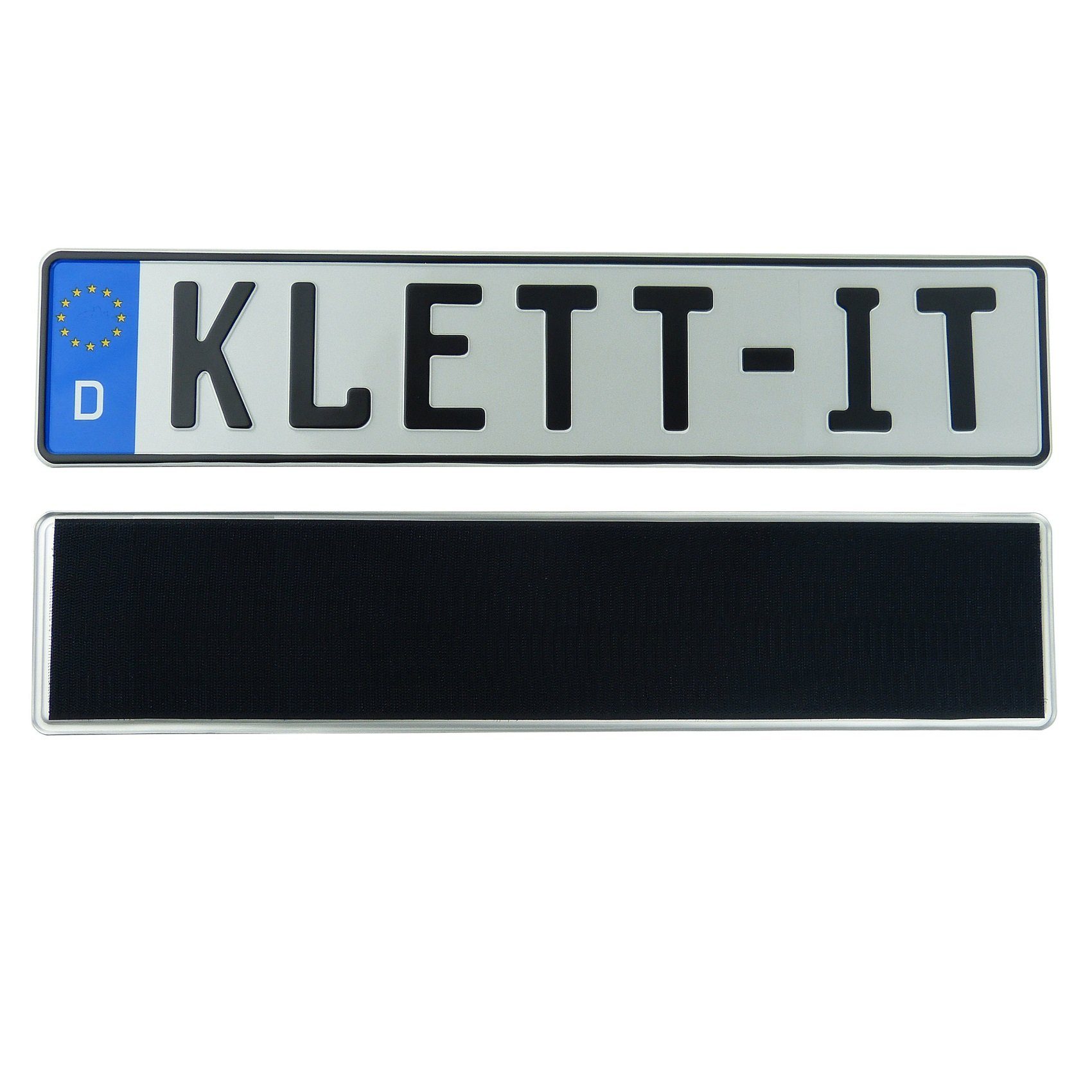 KLETT-IT Kennzeichenhalter für Auto rahmenlos Klett Original Klett-IT®, (1 Stück)