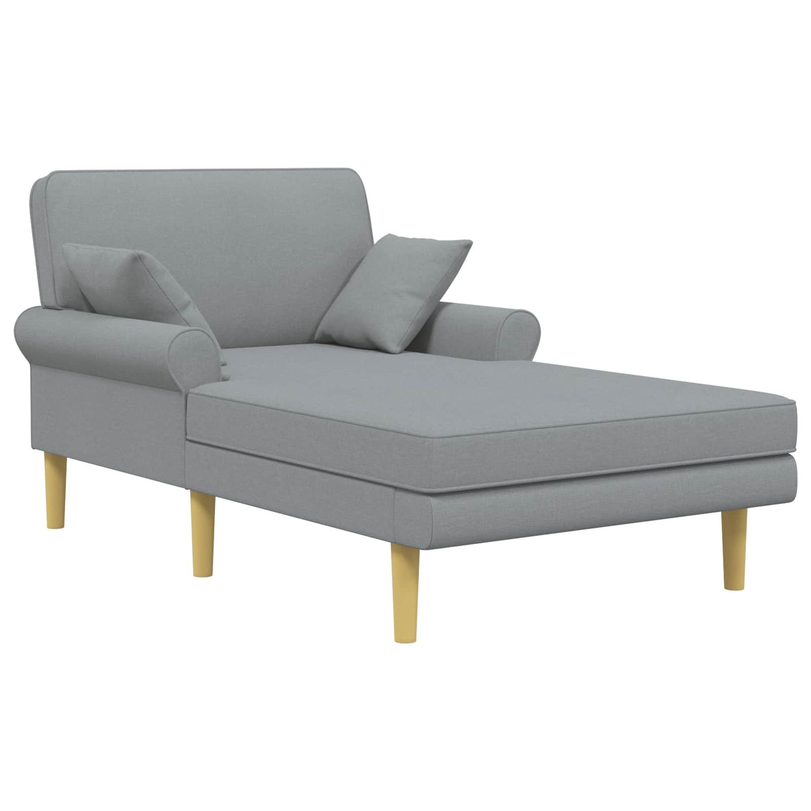 vidaXL Chaiselongue Chaiselongue Hellgrau Stoff, 1 Teile