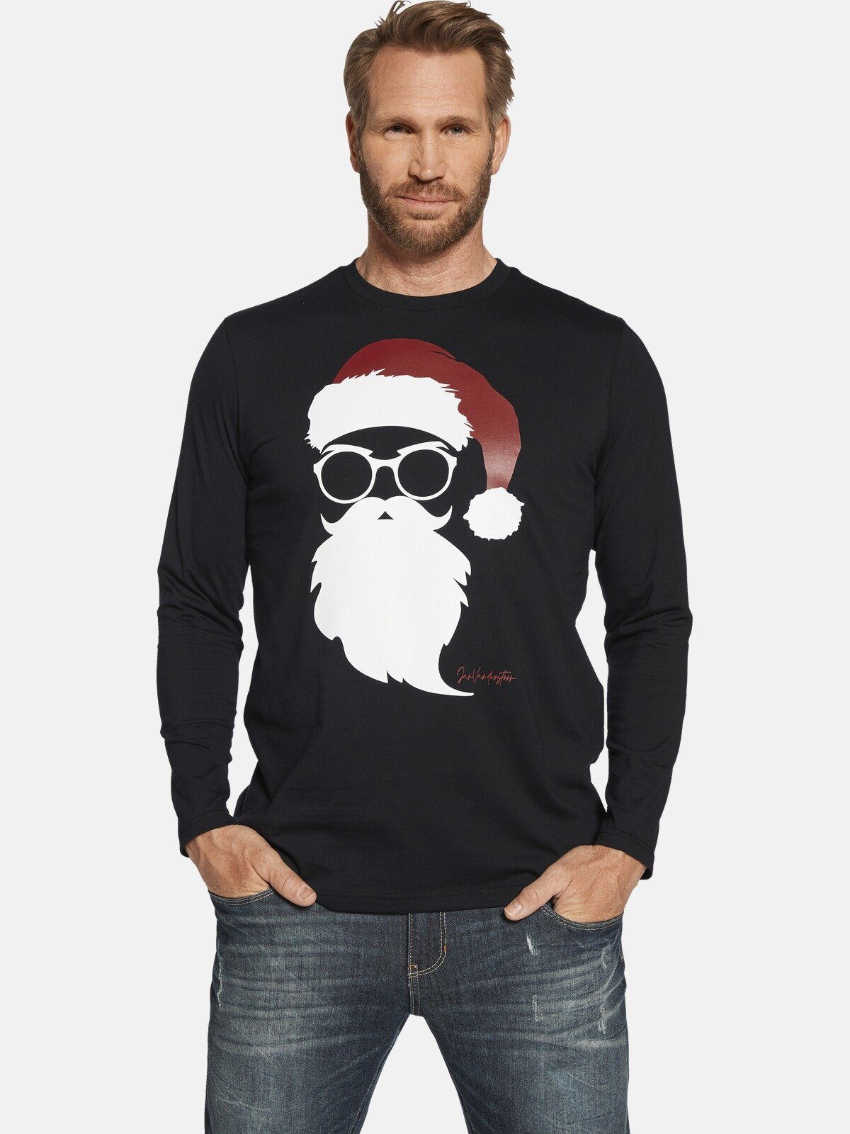 Jan Vanderstorm Langarmshirt REEVERT mit Nikolaus-Motiv günstig online kaufen