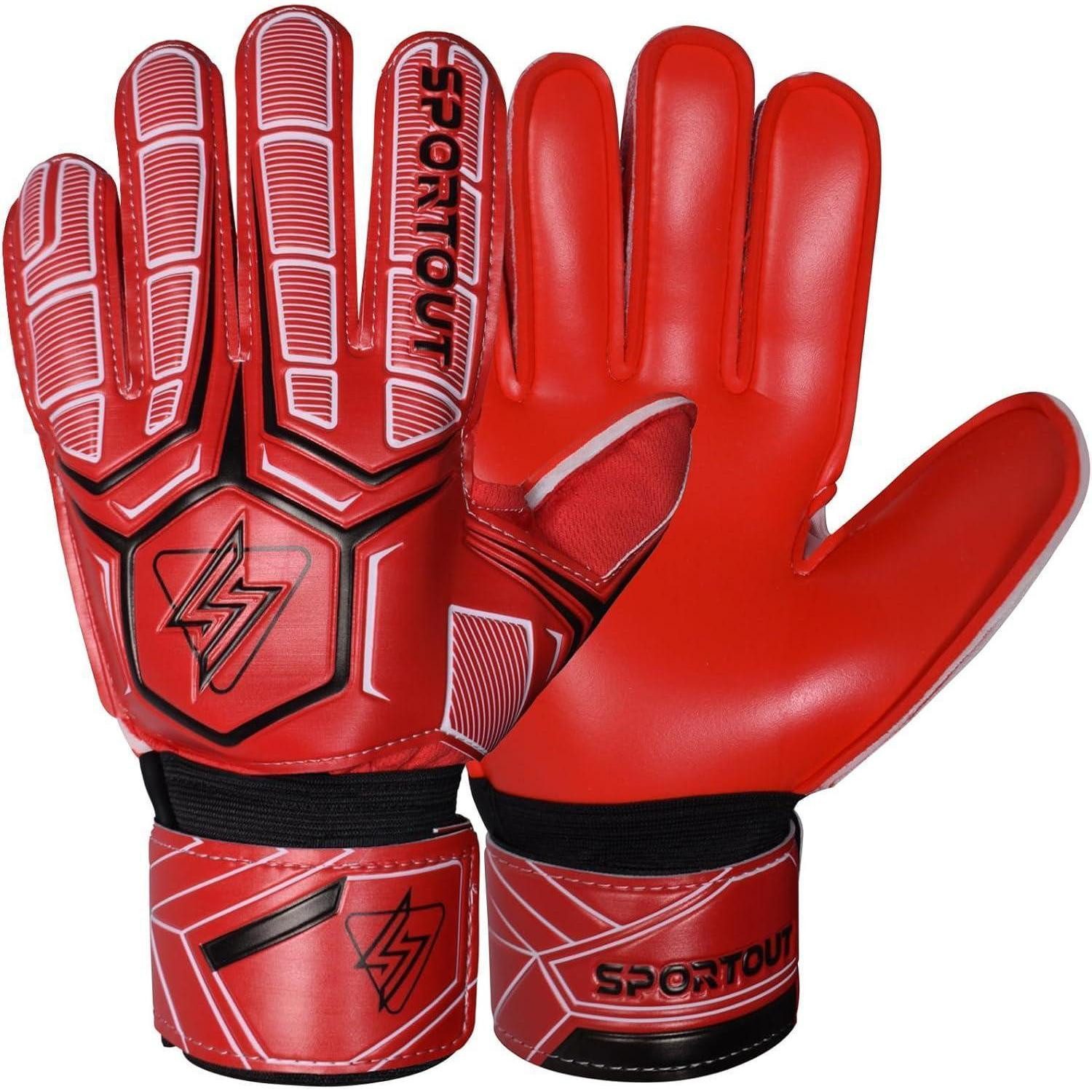 LuxusKollektion Torwarthandschuhe Torwarthandschuhe Fingersave Latex 4mm Herren Erwachsene Rot 10
