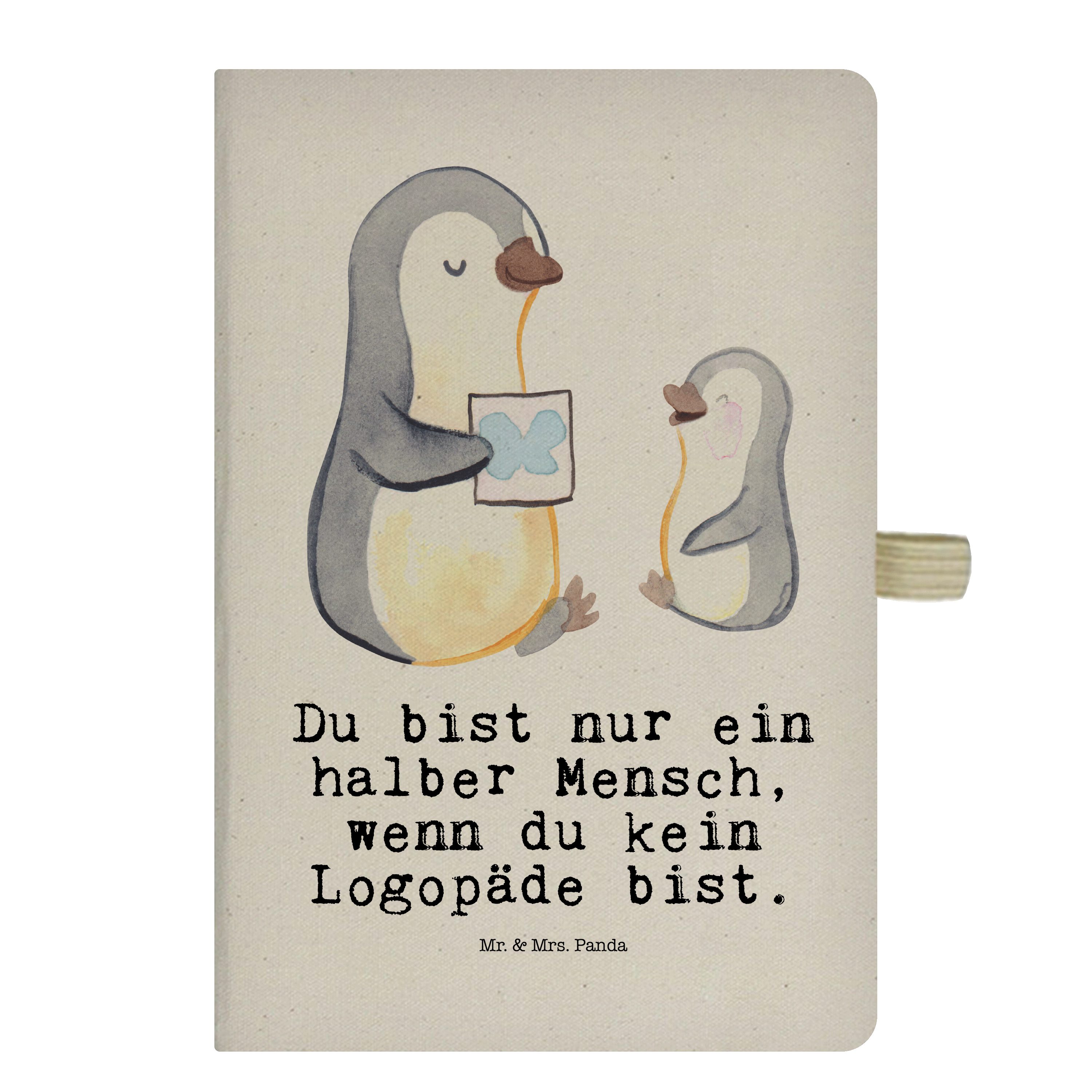 Mr. & & Mr. Mrs. - Logopäde Ausbildung, Notizbuch Panda - Panda Notizen, Noti Transparent Herz mit Geschenk, Mrs