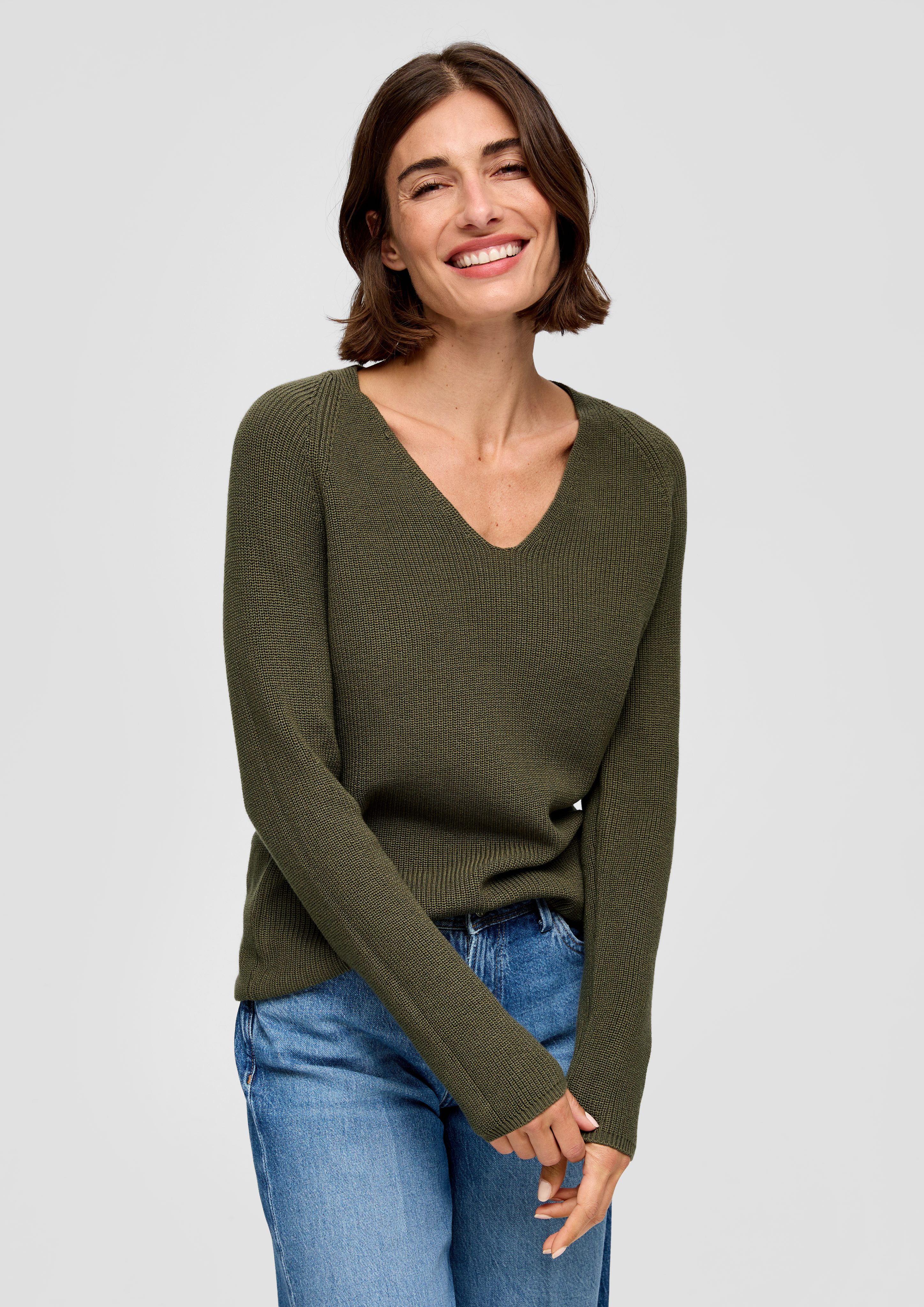 s.Oliver Strickpullover Strickpullover mit V-Ausschnitt und günstig online kaufen