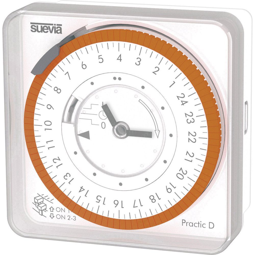 SUEVIA Zeitschaltuhr Suevia Practic D Aufputz-Zeitschaltuhr analog 230 V/AC 3680 W, Practic D