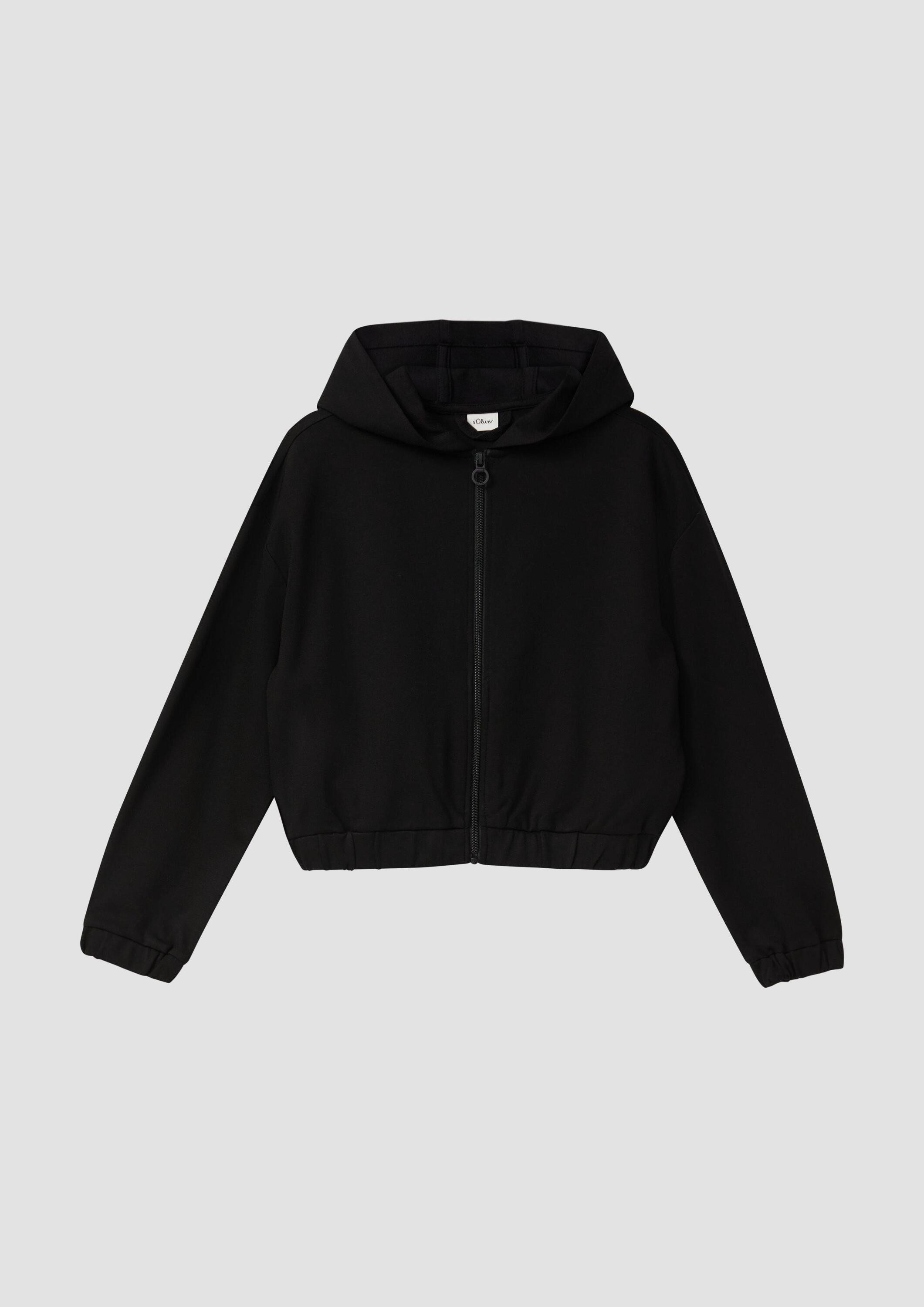 s.Oliver Sweatjacke Sweatshirt Jacke Interlock-Kapuzenjacke im Boxy Fit