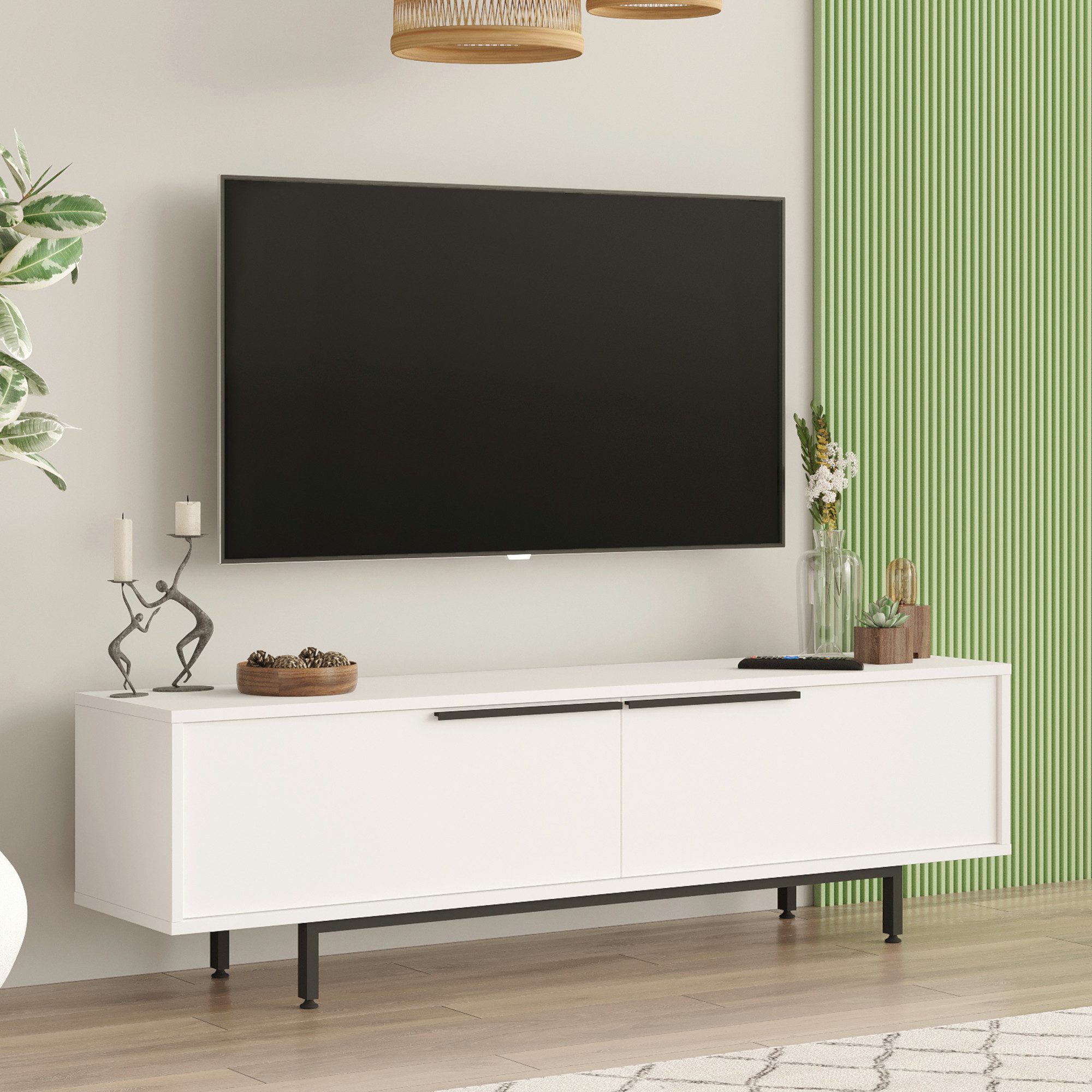en.casa TV-Schrank »Urejovle« mit 2 Türen günstig online kaufen