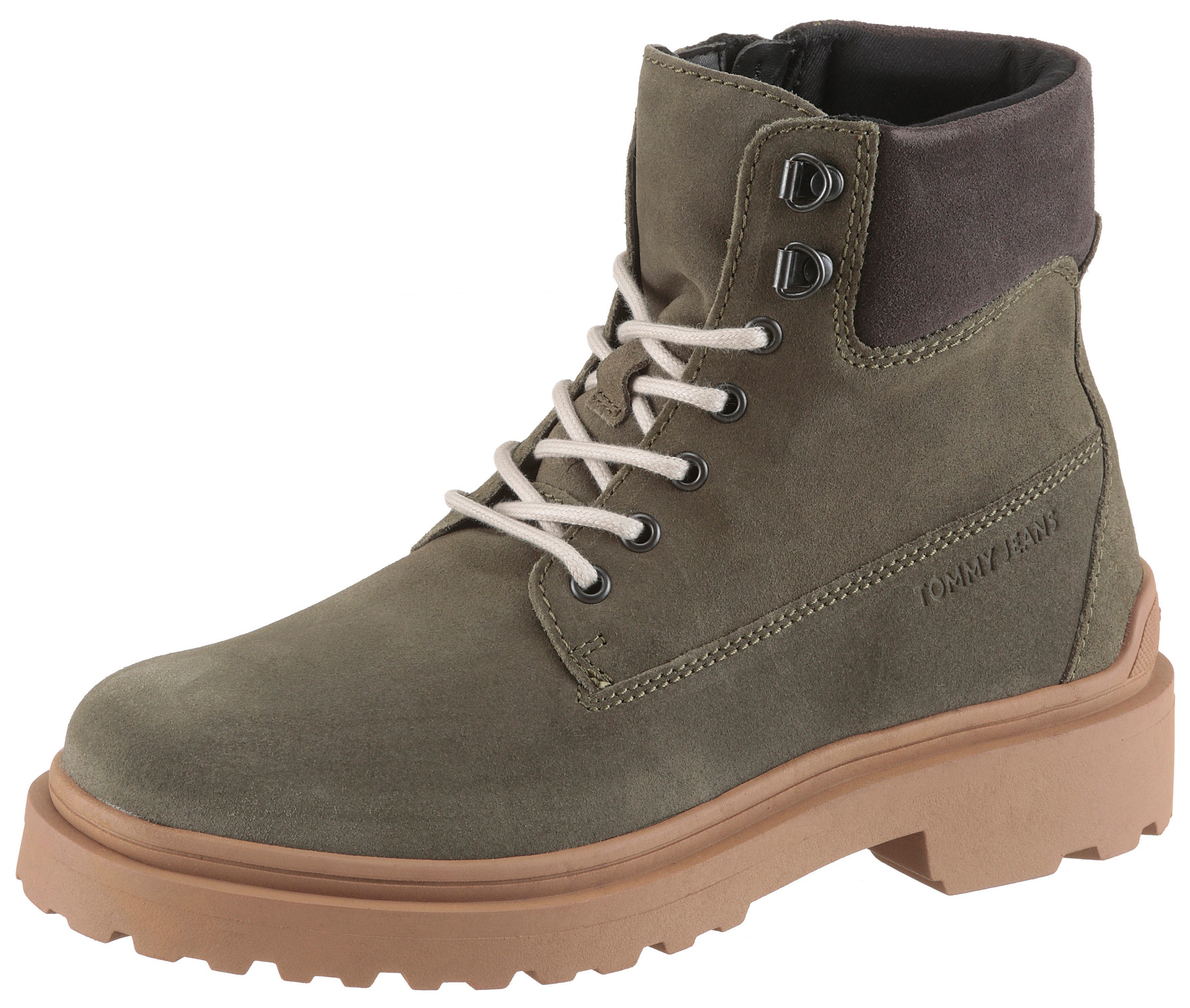 Tommy Jeans TJM LACE UP BOOT SUEDE Schnürboots, Blockabsatz, Outdoorboots, günstig online kaufen