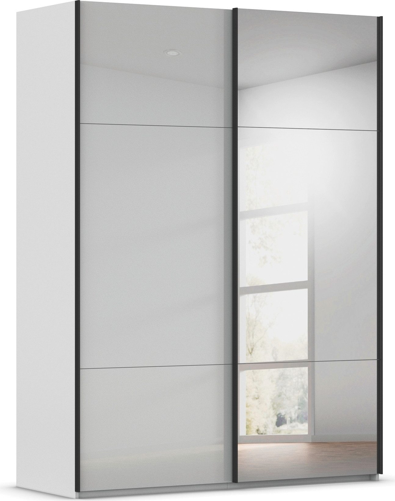 rauch Schwebetürenschrank Kleiderschrank Schrank Garderobe Schlafzimmerschrank CONTIDO (3 verschiedene Ausstattungen BASIC/CLASSIC/PREMIUM (inkl. SOFT-CLOSE) aus hochwertigem Material in 6 Breiten 2 Griff-Farben MADE IN GERMANY