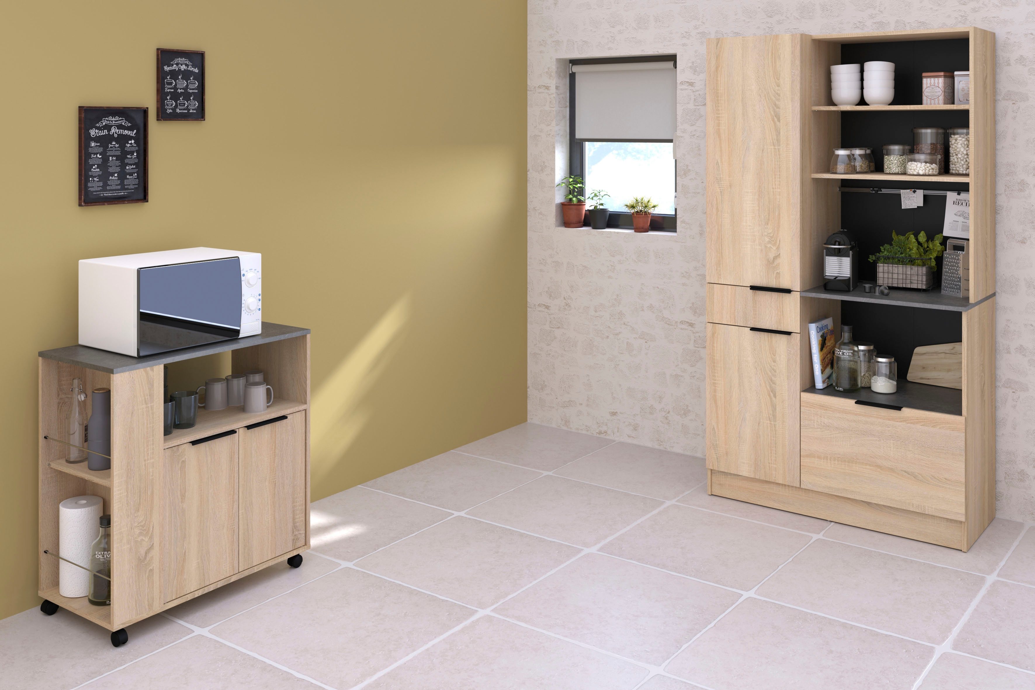 Parisot Schrank-Set Parisot Fumay 1, (2-St), bietet viel Stauraum, praktischer Kabeldurchlaß, variabel stellbar