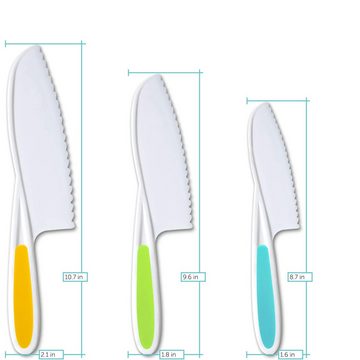 Lubgitsr Kinderkochmesser Kindermesser 3 -teiliges,Kochmesser Küchenmesser Set zum Schneiden