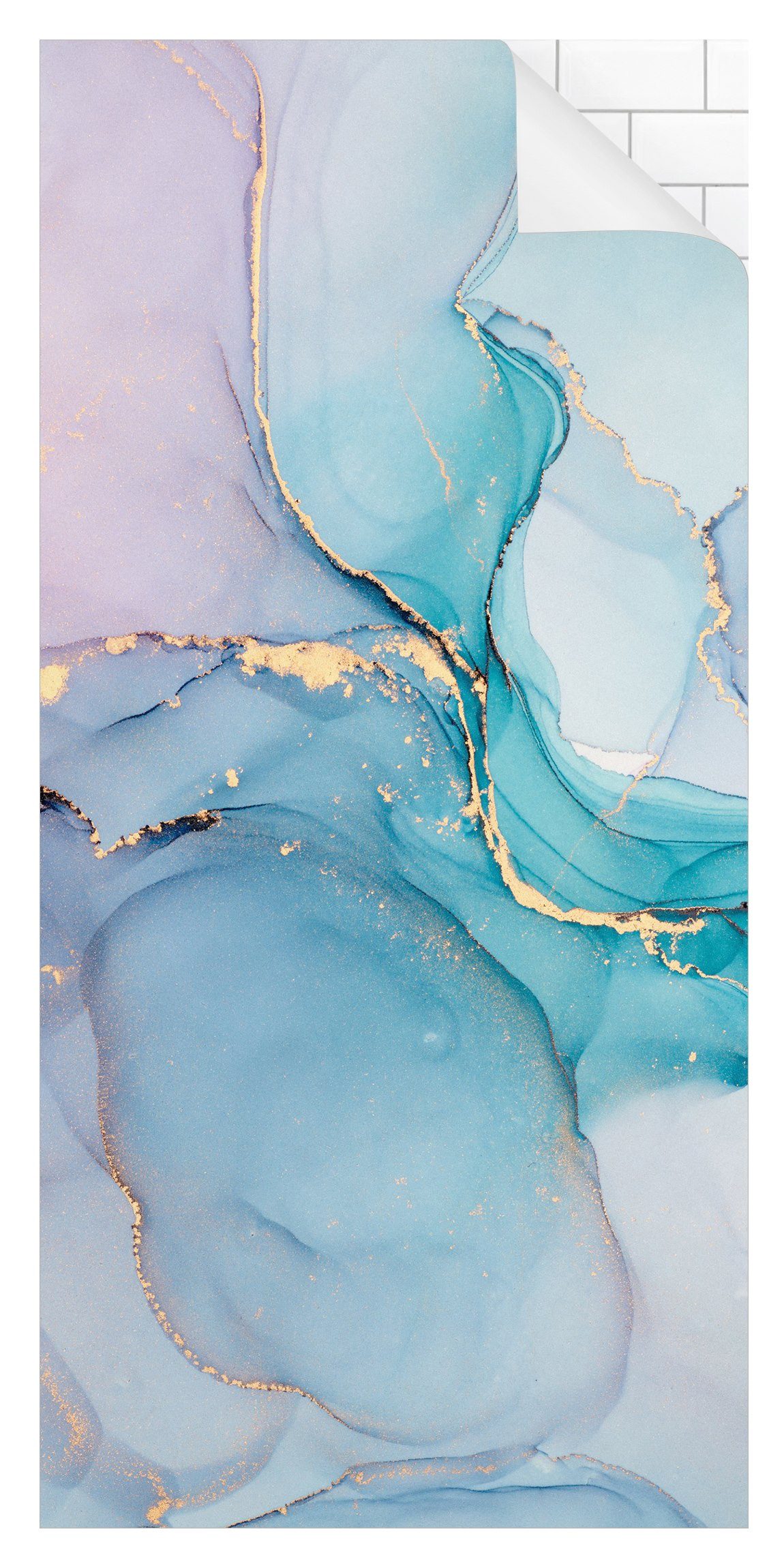 Bilderdepot24 Duschrückwand Aquarell pastell Duschrückwand ohne Bohren Dusche Motiv, (1-tlg., 0,61 mm starke Folie selbstklebend Wandpaneele Dusche versch. Größen), fugenlose & wasserfeste Motiv Rückwand Wandverkleidung für Duschkabine