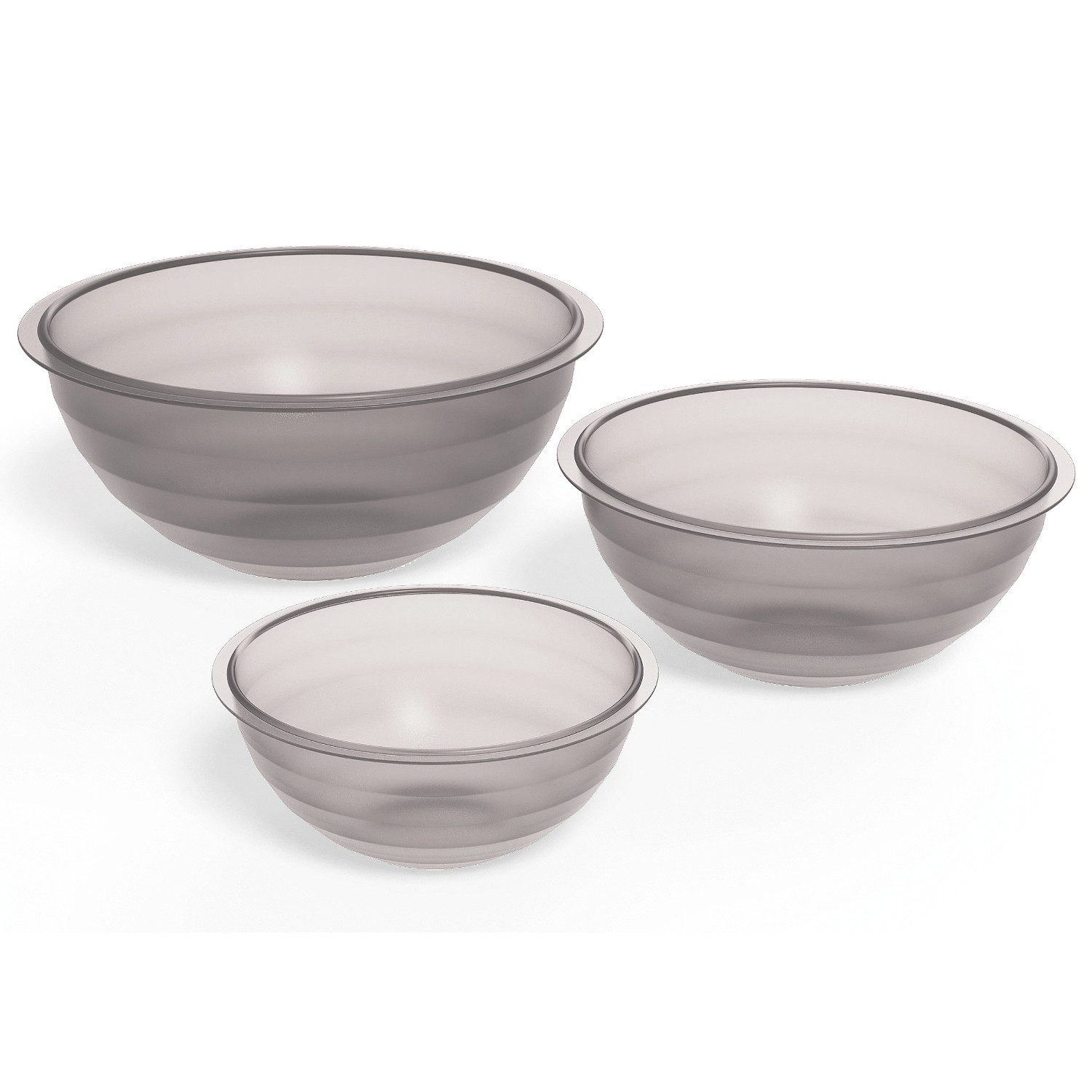 meberg Salatschüssel Set Design Schüsseln in Glasoptik, hochwertiger Kunststoff BPA frei, (3-teiliges Salatschüsselset Bruchfest, 3-tlg), Kunststoffschüsseln Servierschalen modern Schüsselset Obstschüsseln