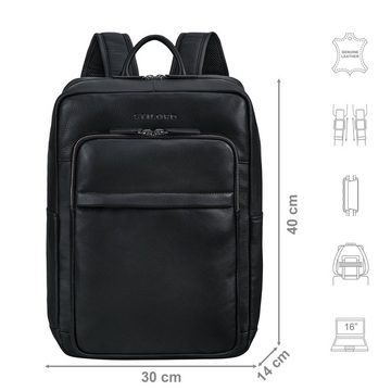 STILORD Notebook-Rucksack "Oliver" Rucksack Herren Leder Groß mit Laptopfach