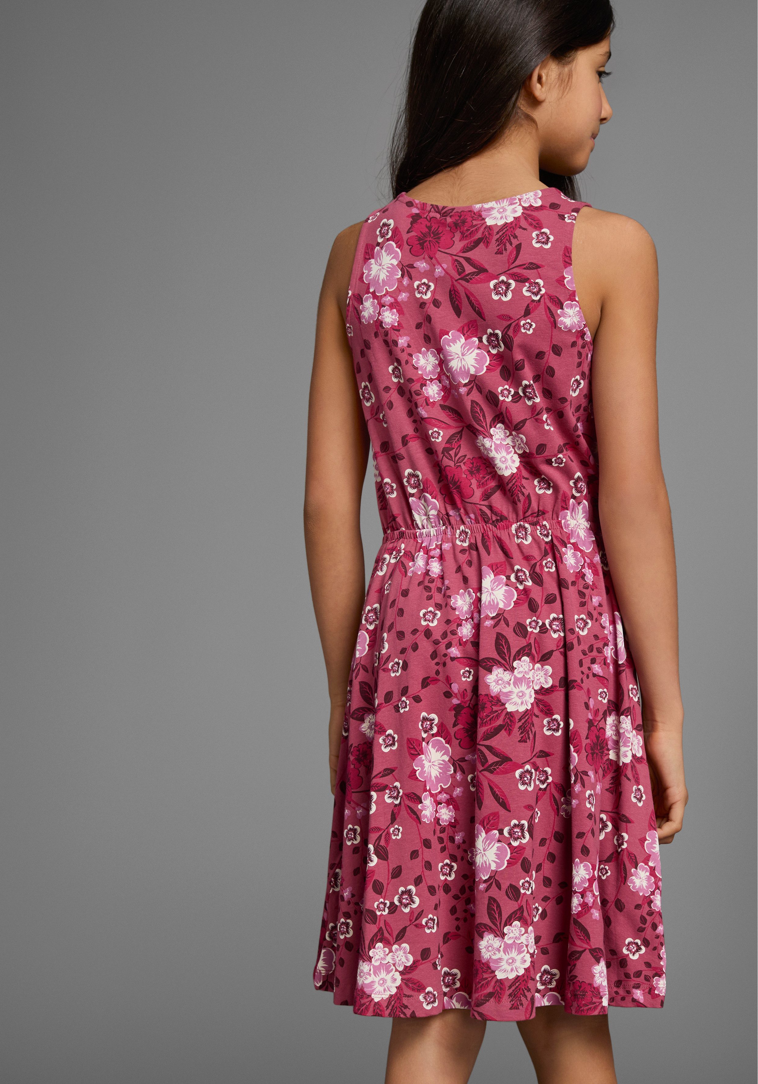 KIDSWORLD Jerseykleid Trägerkleid mit Blumen festliche Anlässe, ärmelloses Kleid, kniefreie Länge – Bild 2 von 5