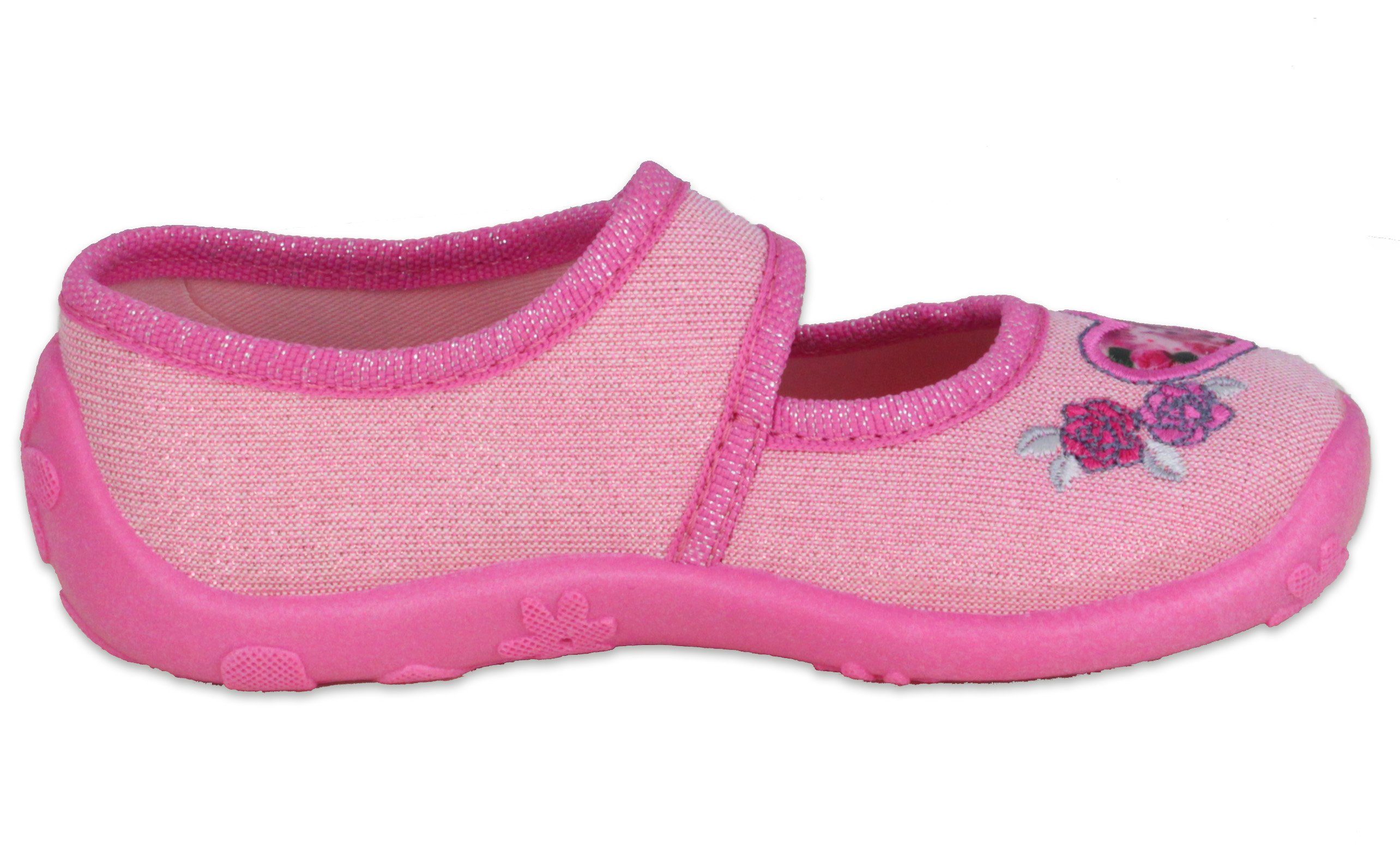 Beck Hausschuh Darling Hausschuh (Ballerina mit Klettverschluß) leichte, flexible Laufsohle; mittlere Weite