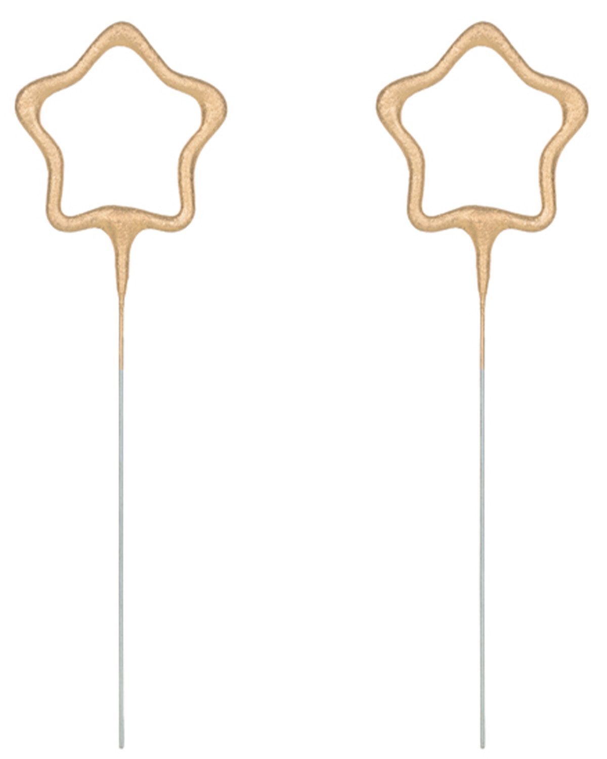 partydeco Geburtstagskerze 2 Wunderkerzen 'Golden Stars', Sterne