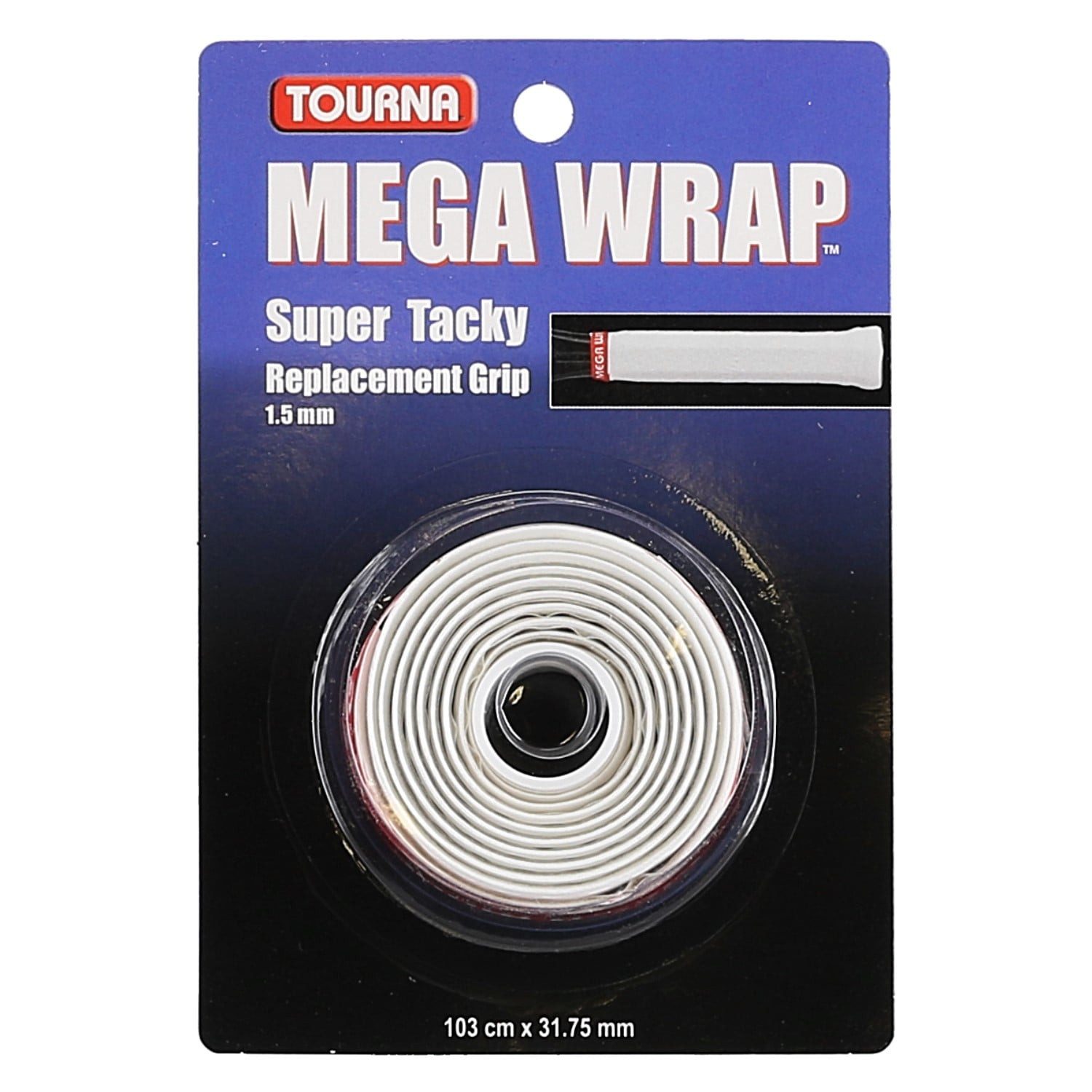 Tourna Grip Europe GbR Griffband Basisband Mega Wrap 1.5mm weiss - 1 Stück