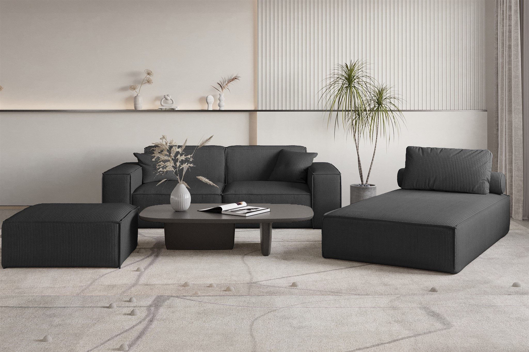 Fun Möbel Sofa Sofa Designersofa CELES PREMIUM 2-Sitzer in Stoff, inkl. 2 Z günstig online kaufen