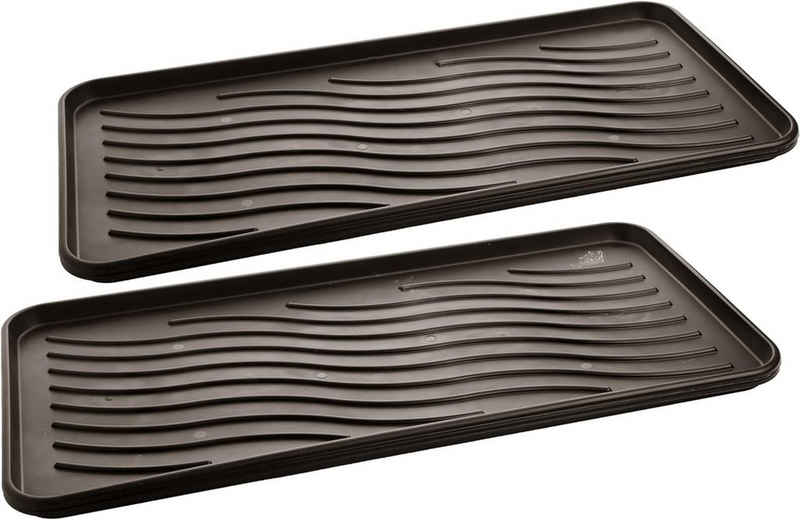 Centi Schuhabtropfschale 2er Set, Schuhablage groß, Schuhmatte mit erhöhtem Rand (Größe: 78cm x 38cm), mit Profil