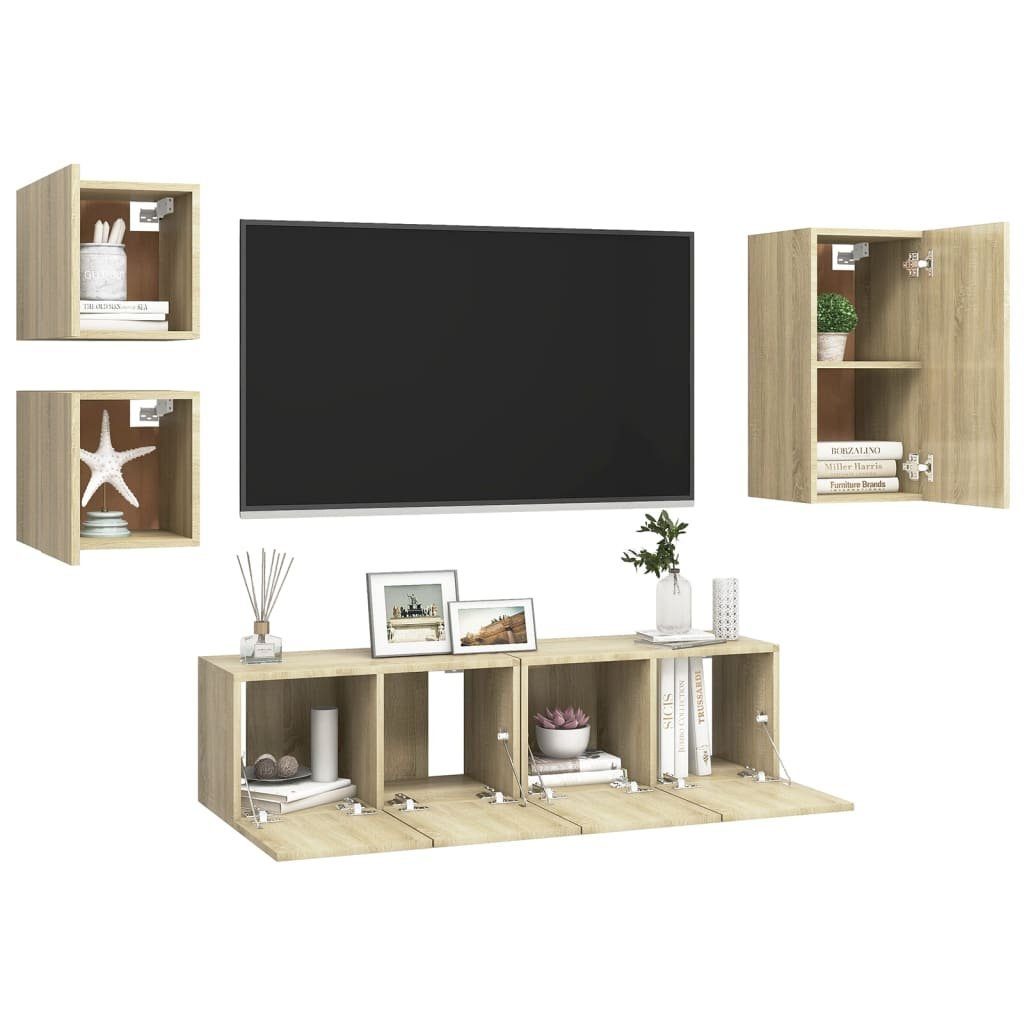 Holzwerkstoff Sonoma-Eiche TV-Schrank-Set furnicato TV-Schrank 5-tlg.