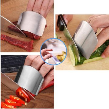 Lubgitsr Handschutz Edelstahl-Fingerschutz,Sicherer Fingerschutz, Messerschutz für Küche (4-tlg)