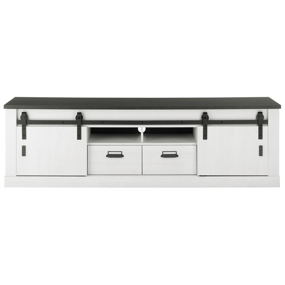 Lomadox Lowboard SHELTON-61, TV in Pinie weiß Nb. mit anthrazit, B/H/T: ca. 201/61/43 cm